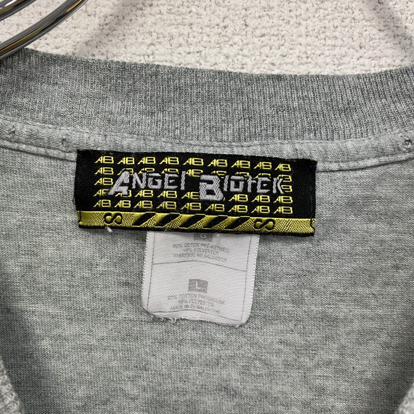 ANGEL BIOtEK 半袖プリントTシャツ グレー Lサイズ