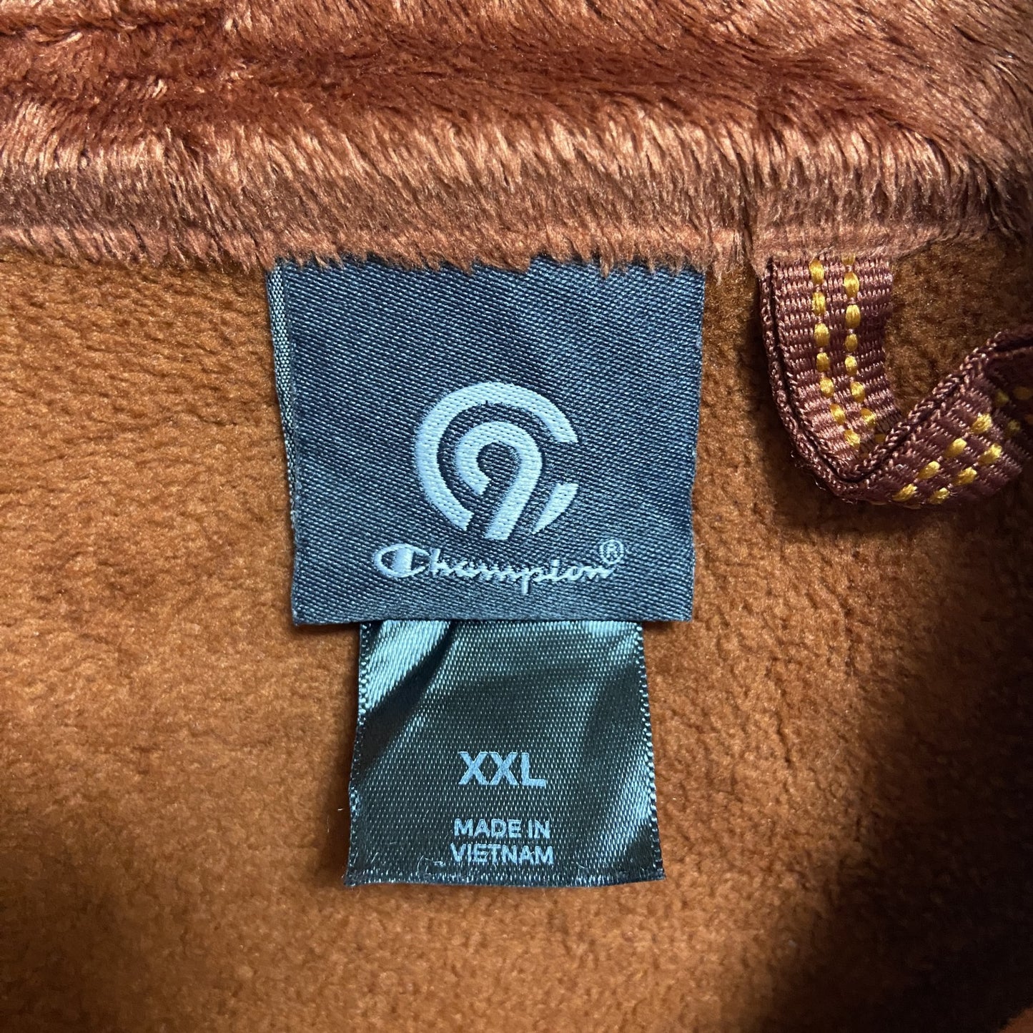 古着 used c9シリーズ Champion チャンピオン 長袖フルジップフリースジャケット 茶色 オレンジ XXLサイズ