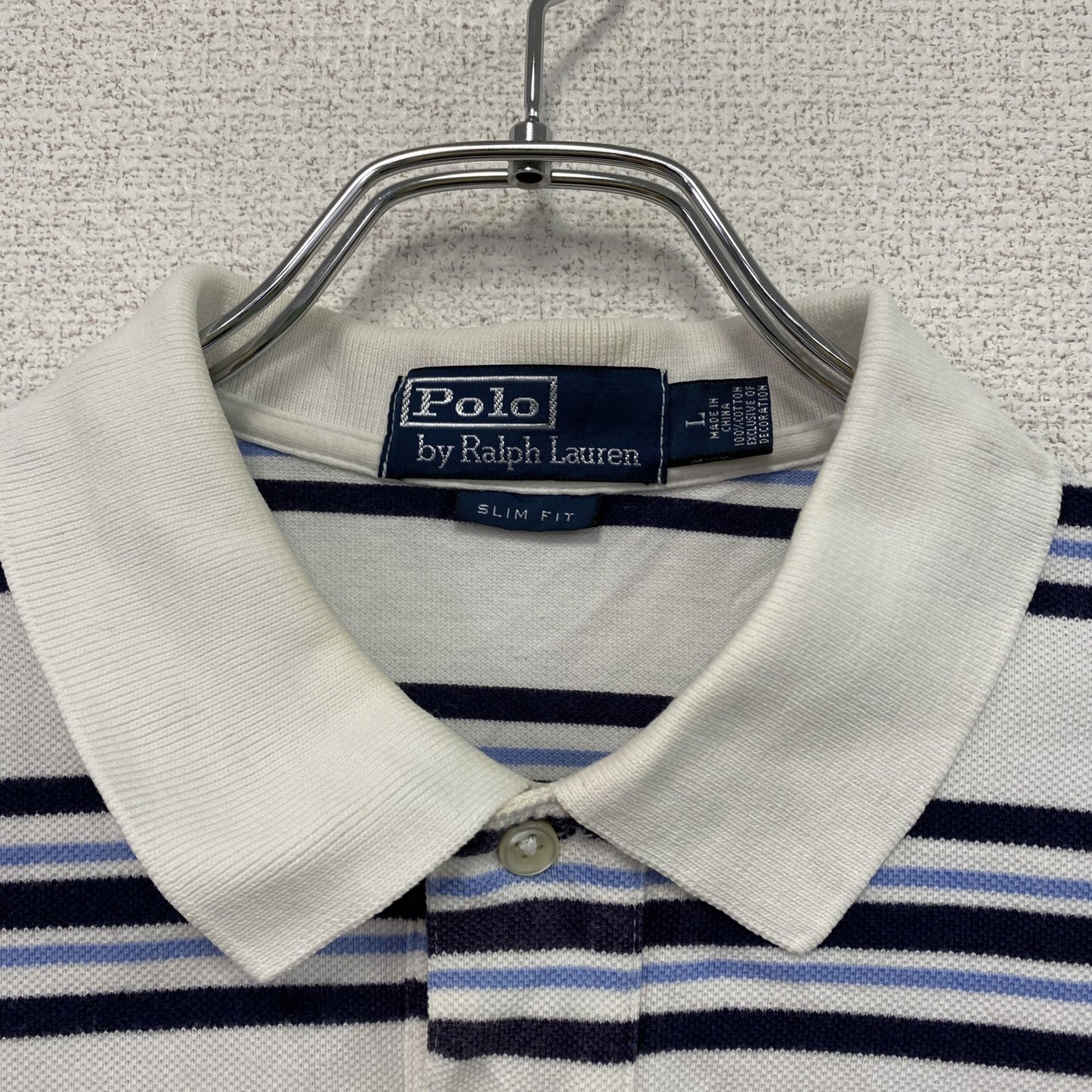 FRED PERRY フレッドペリー 半袖ポロシャツ ボーダー 白 ホワイト Lサイズ