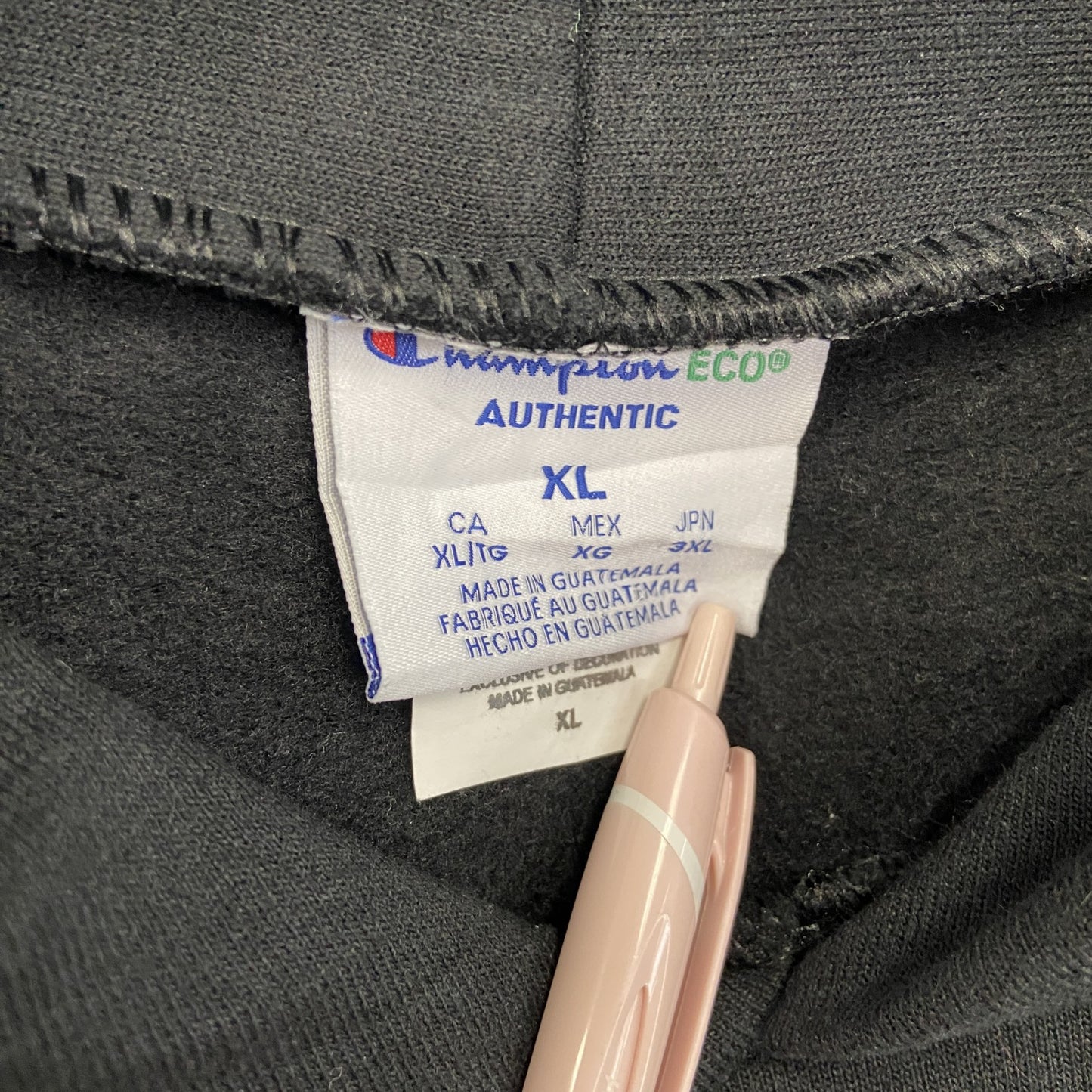 古着 used champion チャンピオン プリントフーディー/スウェットパーカー 黒 ブラック XLサイズ