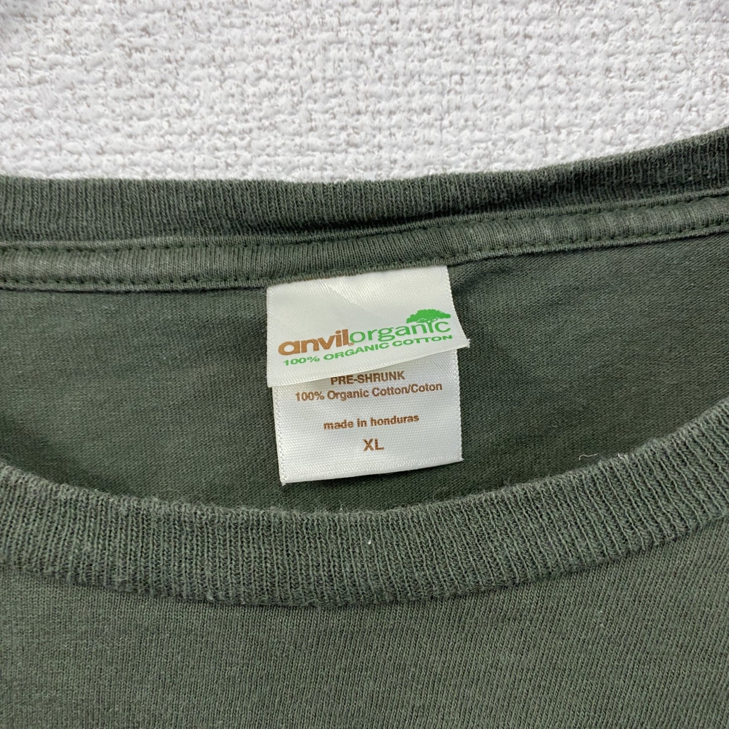 anvil organic アンビル オーガニック 半袖プリントTシャツ カーキ XLサイズ