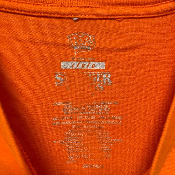 古着 used STRANGER THINGS ストレンジャーシングス ダスティン 半袖プリントTシャツ 海外TV オレンジ L