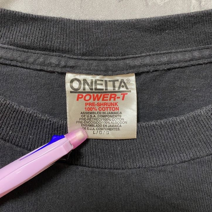 古着 used 90s ONEITA AFC 1998 半袖プリントTシャツ 黒 レトロ アメフト デンバーブロンコス Lサイズ