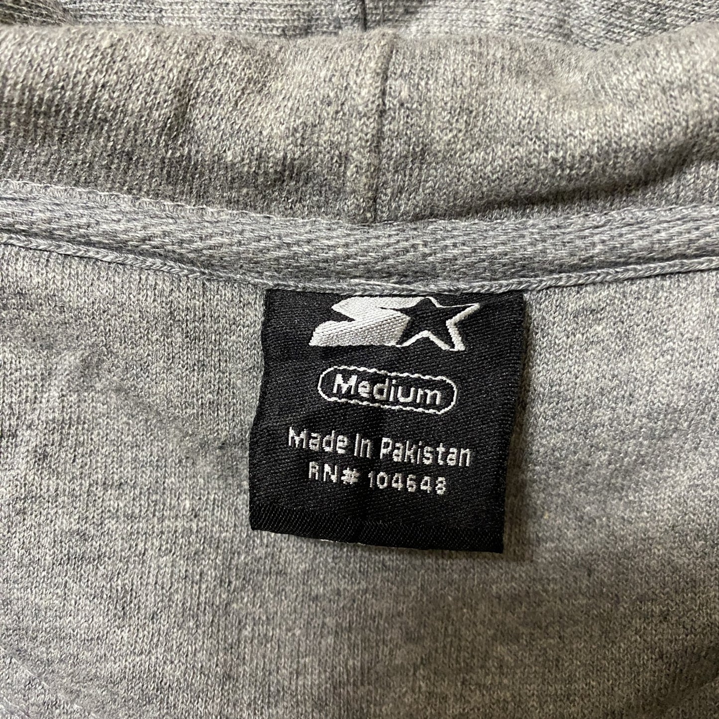 古着 used STARTER スターター 長袖ビッグロゴジップアップパーカー フーディー レトロデザイン グレー Mサイズ