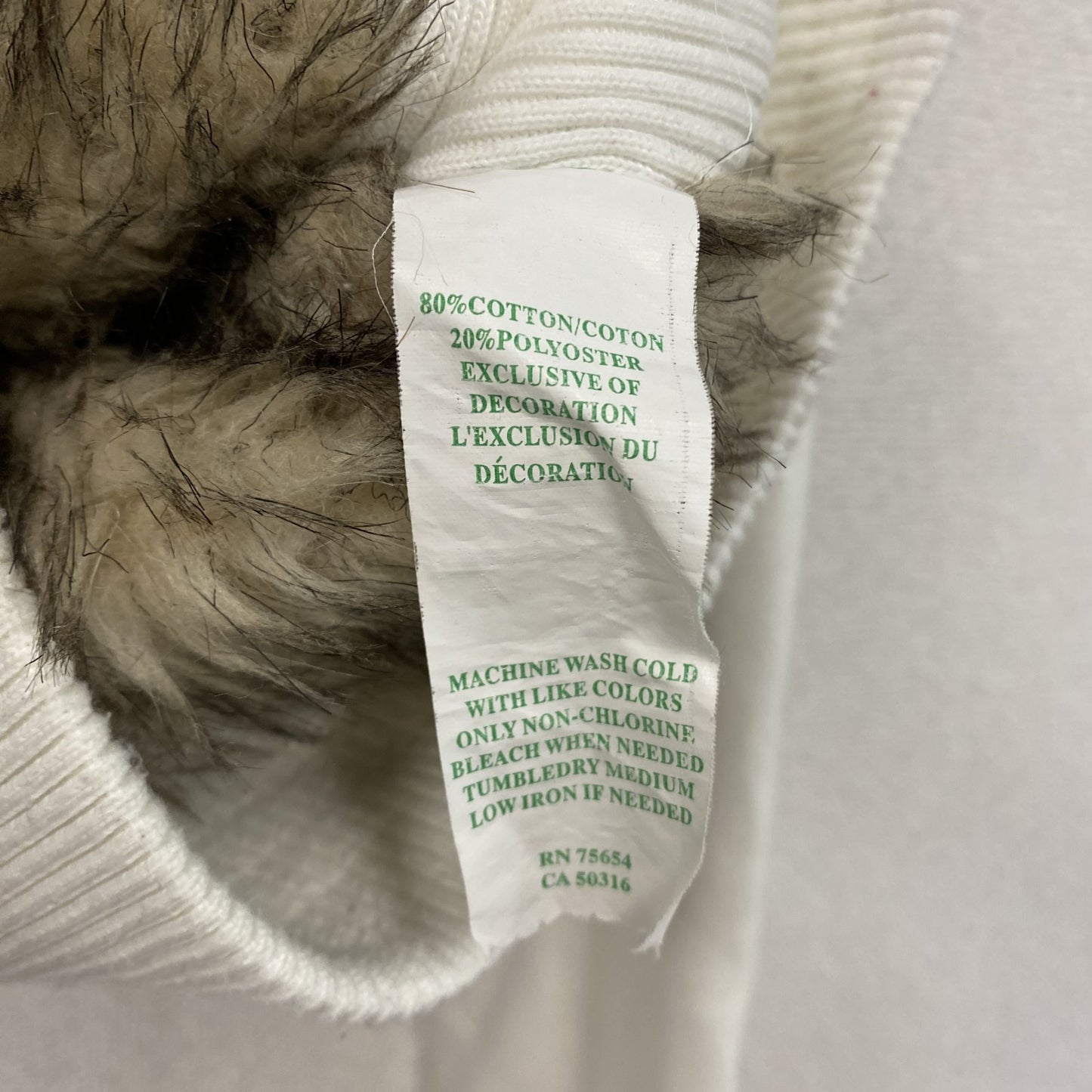 Abercrombie&Fitch アバクロンビー&フィッチ フルジップスウェットパーカー 白 ホワイト Mサイズ