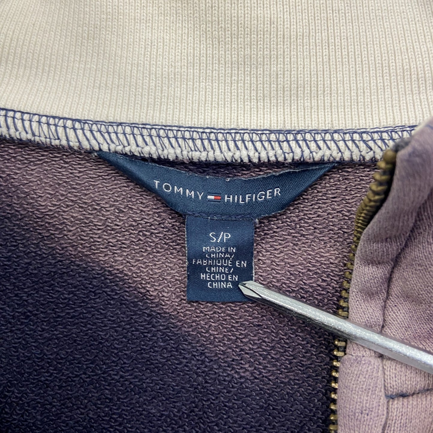 TOMMY HILFIGER トミーヒルフィガー フルジップスウェットジャケット 紫 パープル Sサイズ