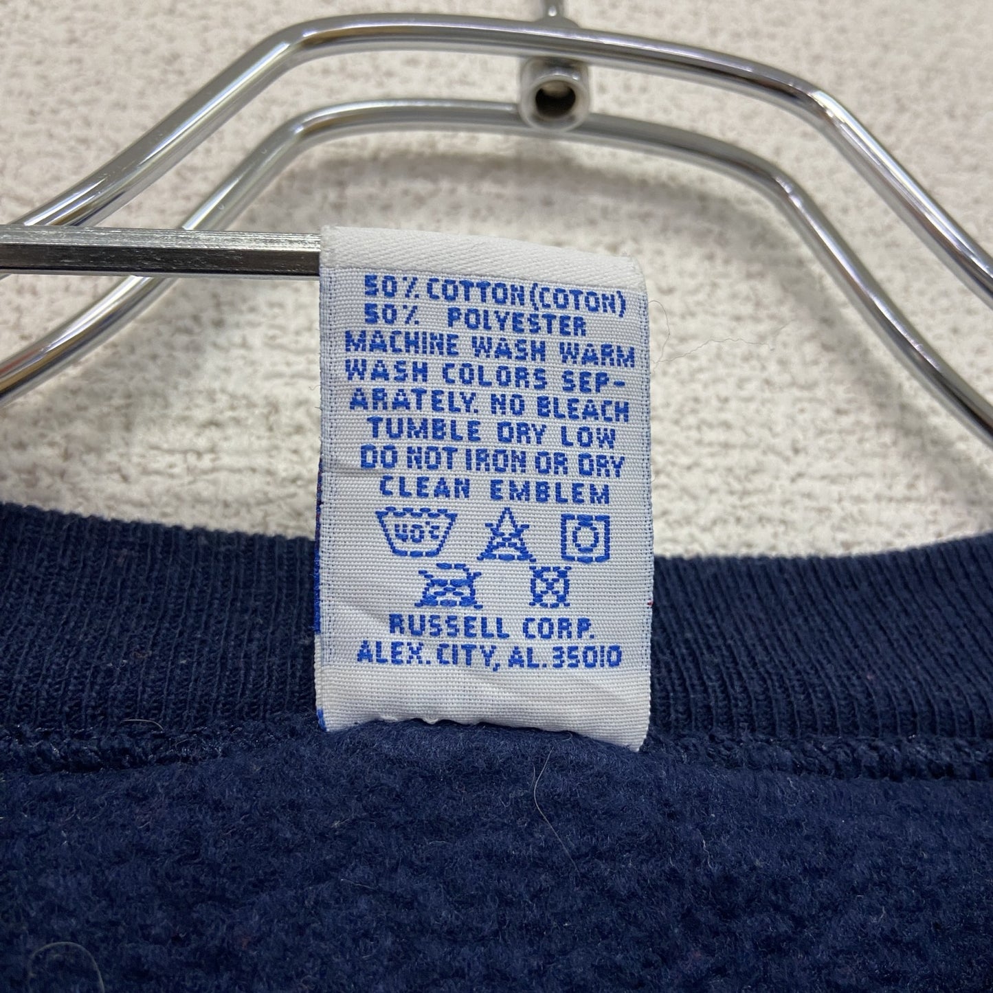 90s RUSSELL ラッセル スウェット/トレーナー 前V ヴィンテージ 紺 ネイビー Lサイズ