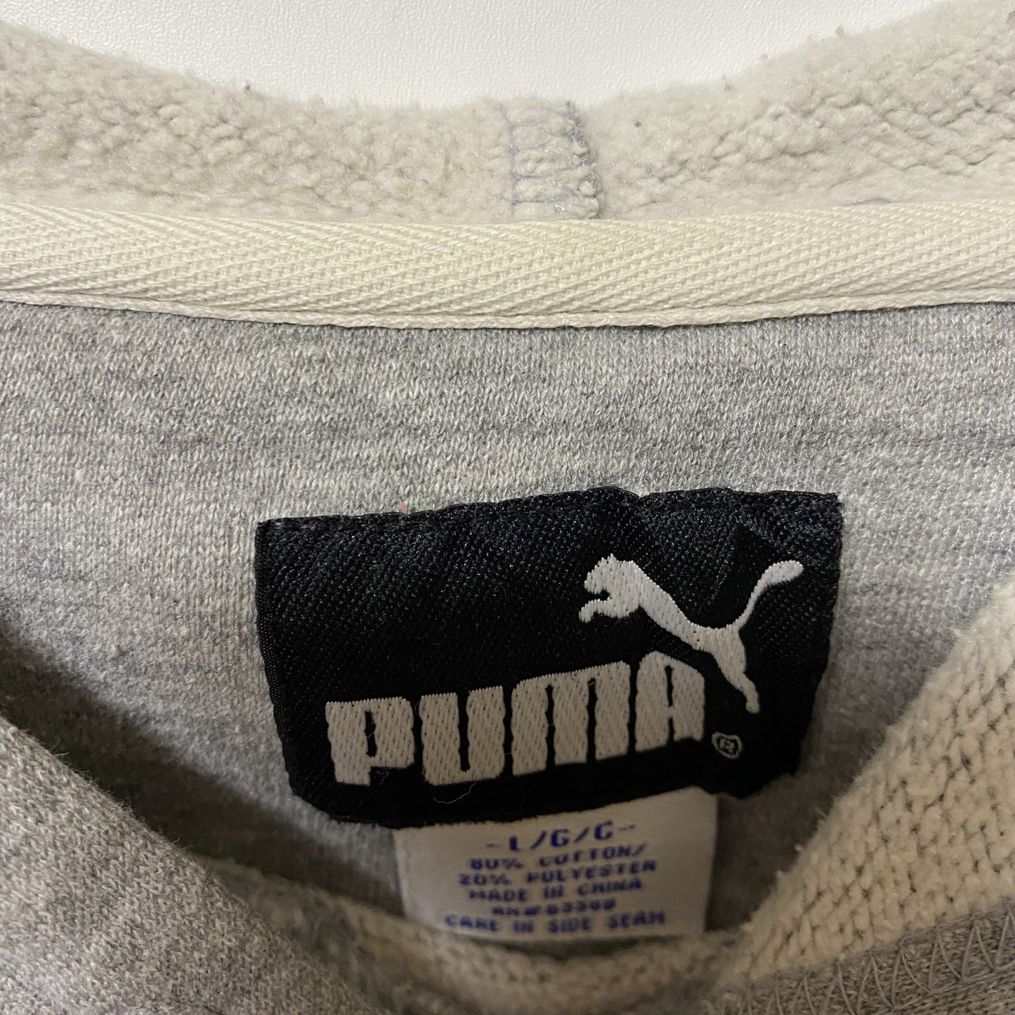 古着 used puma プーマ NFL 長袖ロゴ刺繍パーカー フード付きトレーナー カンザスシティチーフス グレー Lサイズ