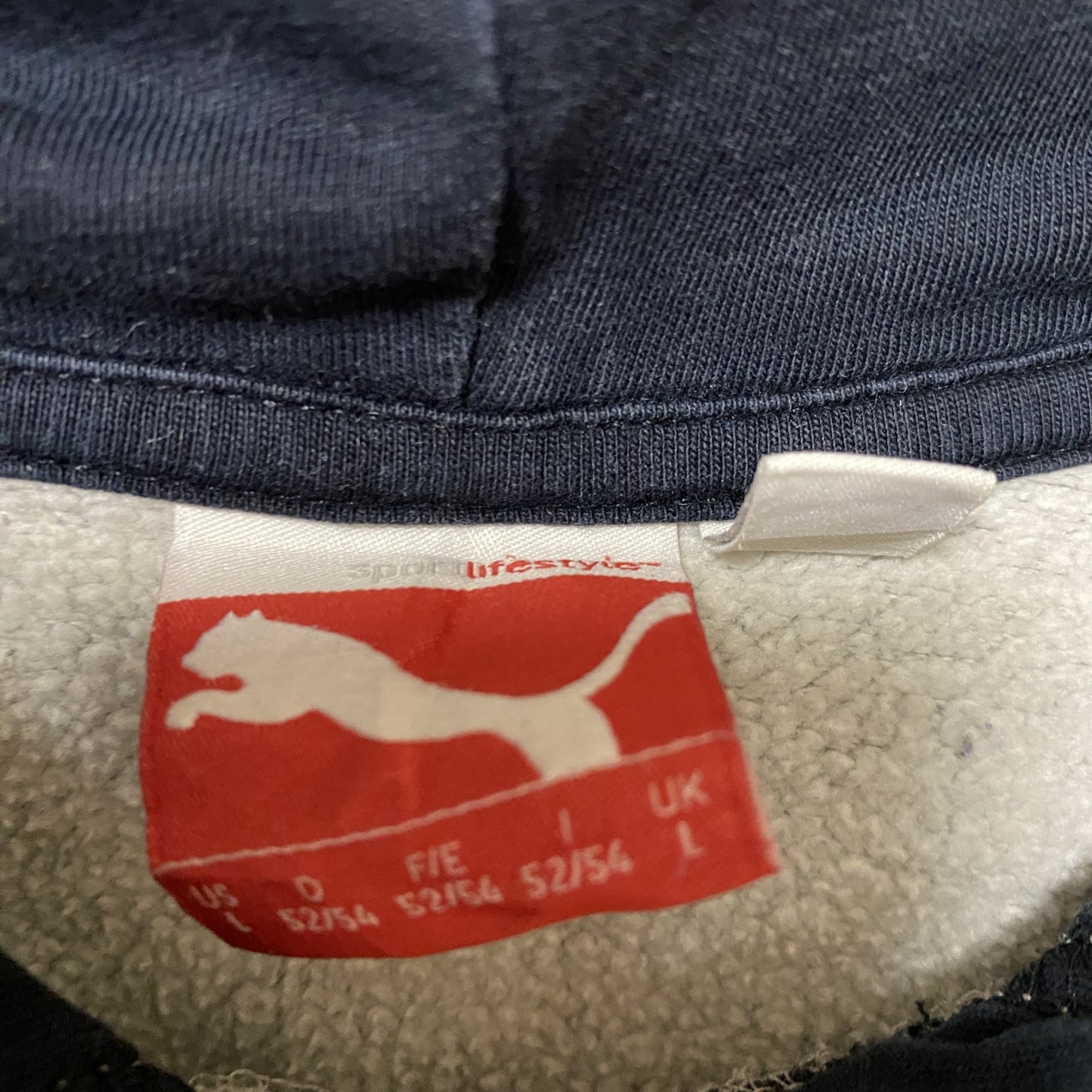 古着 used puma プーマ 長袖ロゴプリントパーカー フード付きトレーナー グレー 灰色 秋冬服 Lサイズ