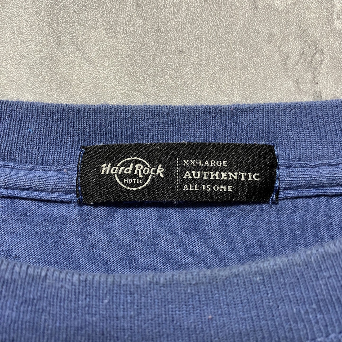古着 used Hard Rock HOTEL&CASINO 半袖バックプリントTシャツ ワンポイント ネイビー 紺 XXLサイズ
