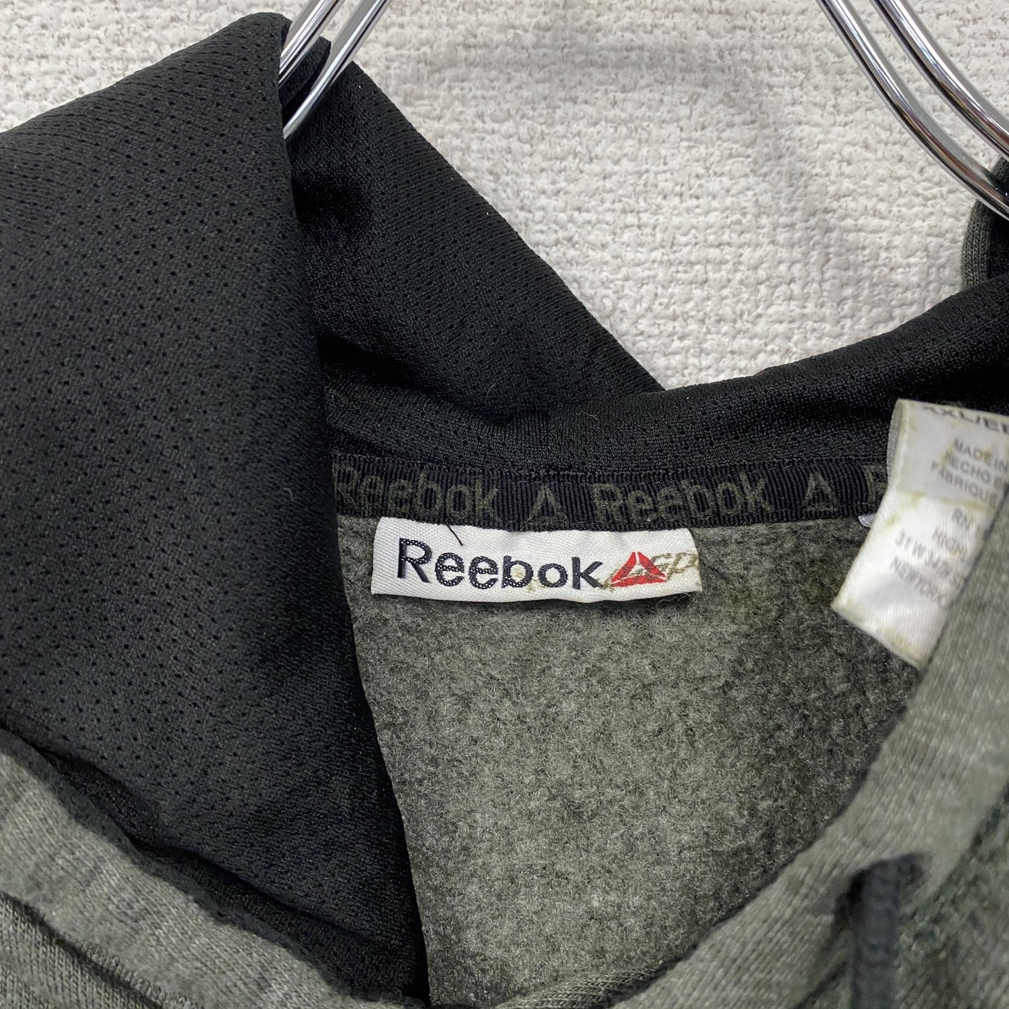 Reebok リーボック スウェットパーカー/フーディー デカロゴ 灰色 グレー 2XLサイズ