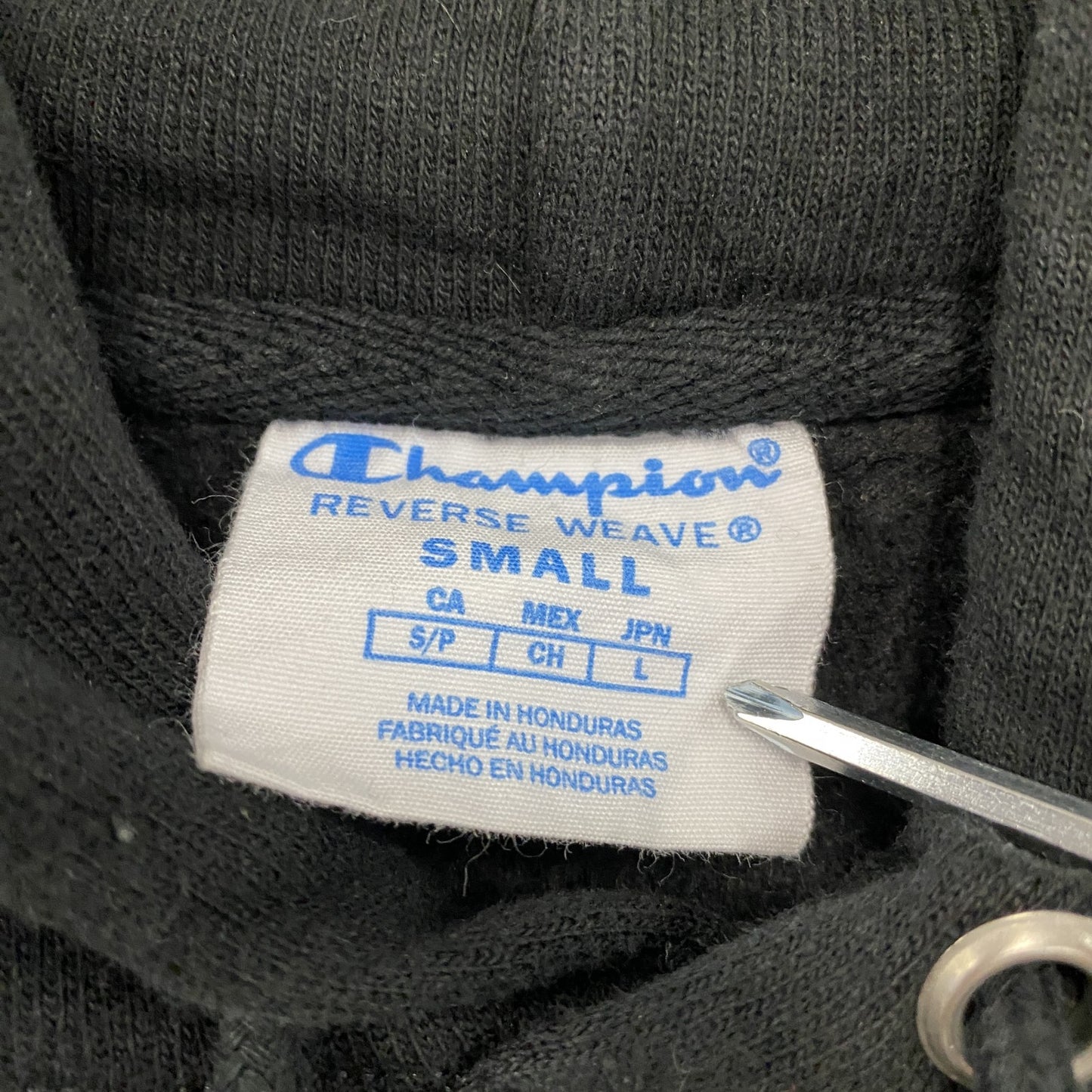 Champion チャンピオン リバースウィーブ スウェットパーカー/フーディー デカロゴ 黒 ブラック Sサイズ