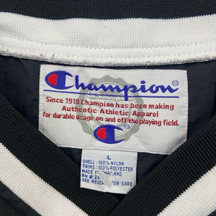 Champion チャンピオン ナイロンジャケットプルオーバー 黒 ブラック Lサイズ