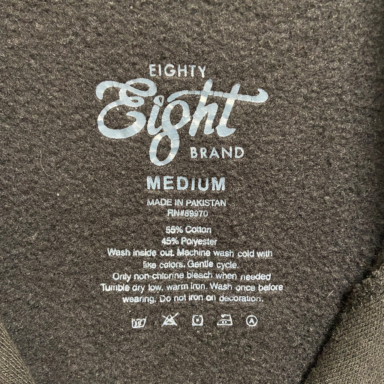 古着 used EIGHTBRAND 長袖スタジャン バックプリント バラ ドクロ 黒 ブラック 秋冬服 Mサイズ