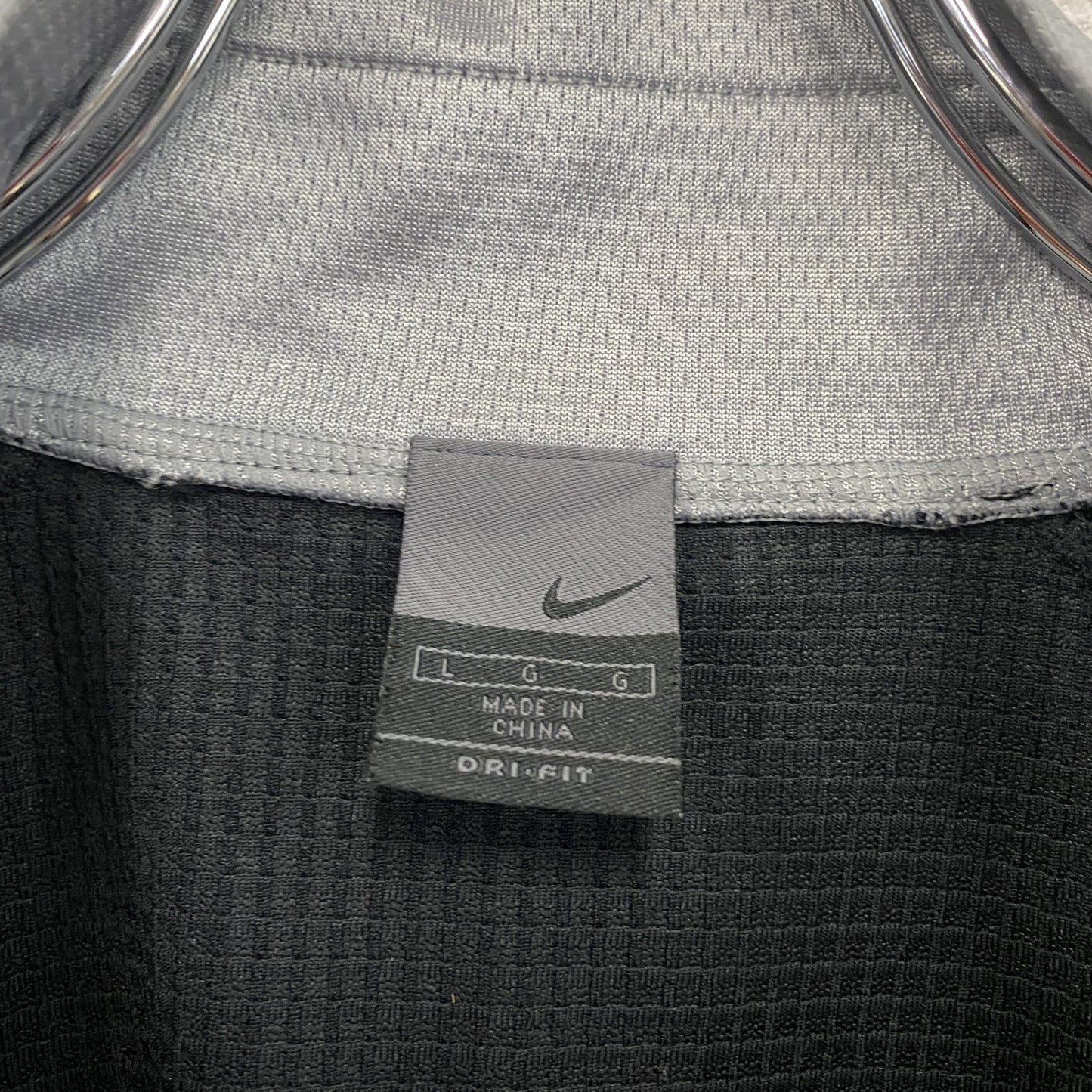 00s NIKE ナイキ DRI-FIT フルジップベスト スウッシュ ヴィンテージ 黒 ブラック Lサイズ