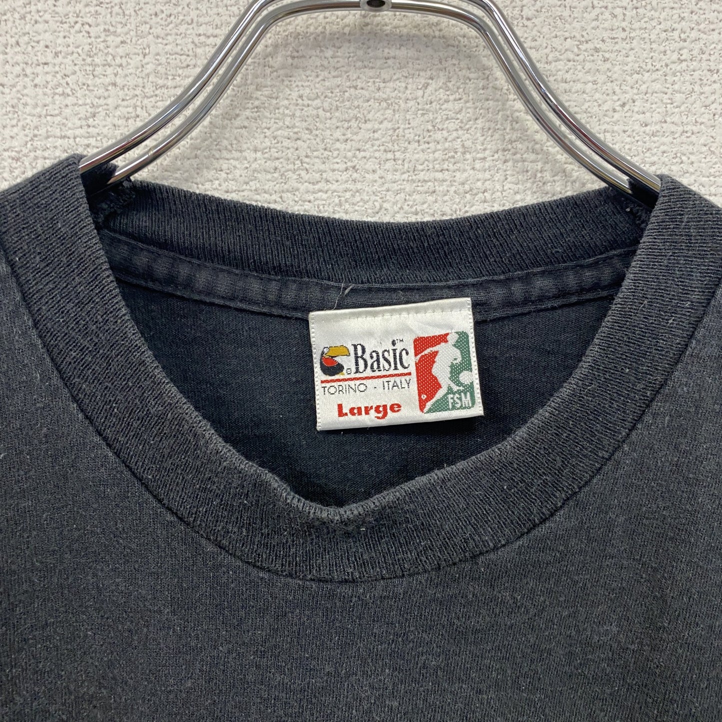 90s Basic Juventus ユヴェントス 半袖Tシャツ サッカー シングルステッチ 黒 ブラック Lサイズ