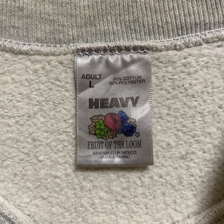 古着 used FRUITOFTHELOOM 長袖プリントスウェット トレーナー 蜂 エリザベスシティ グレー 秋冬服 Lサイズ