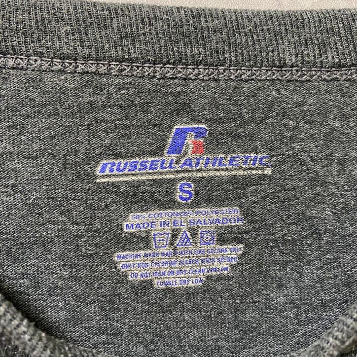 古着 used RUSSELL ラッセル TEXAS STATE 半袖カレッジプリントTシャツ グレー 大学 Sサイズ
