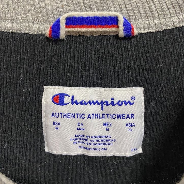 古着 used Champion チャンピオン 長袖ロゴプリントスウェット トレーナー クルーネック グレー Mサイズ