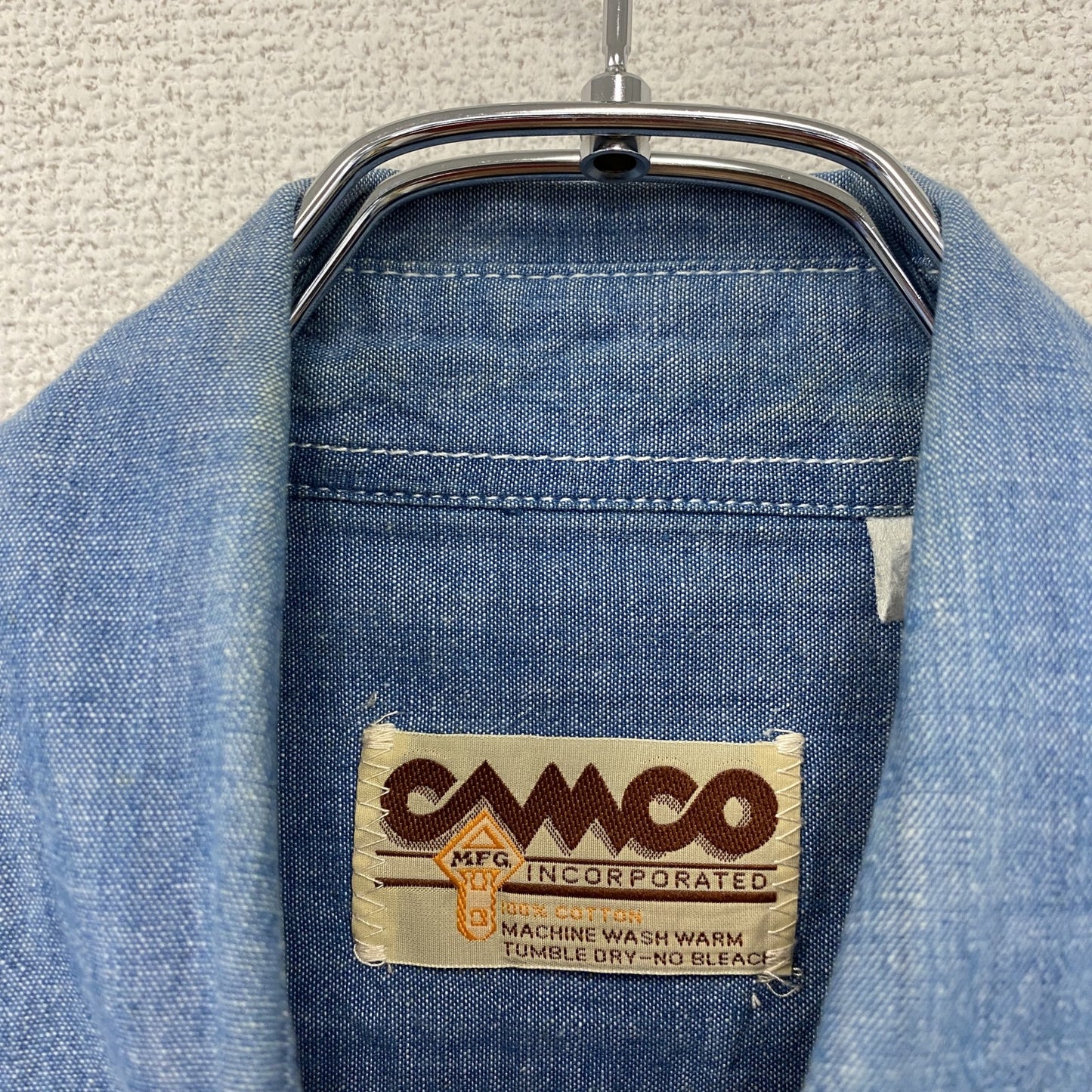 CAMCO カムコ 長袖シャンブレーワークシャツ 青 ブルー Sサイズ