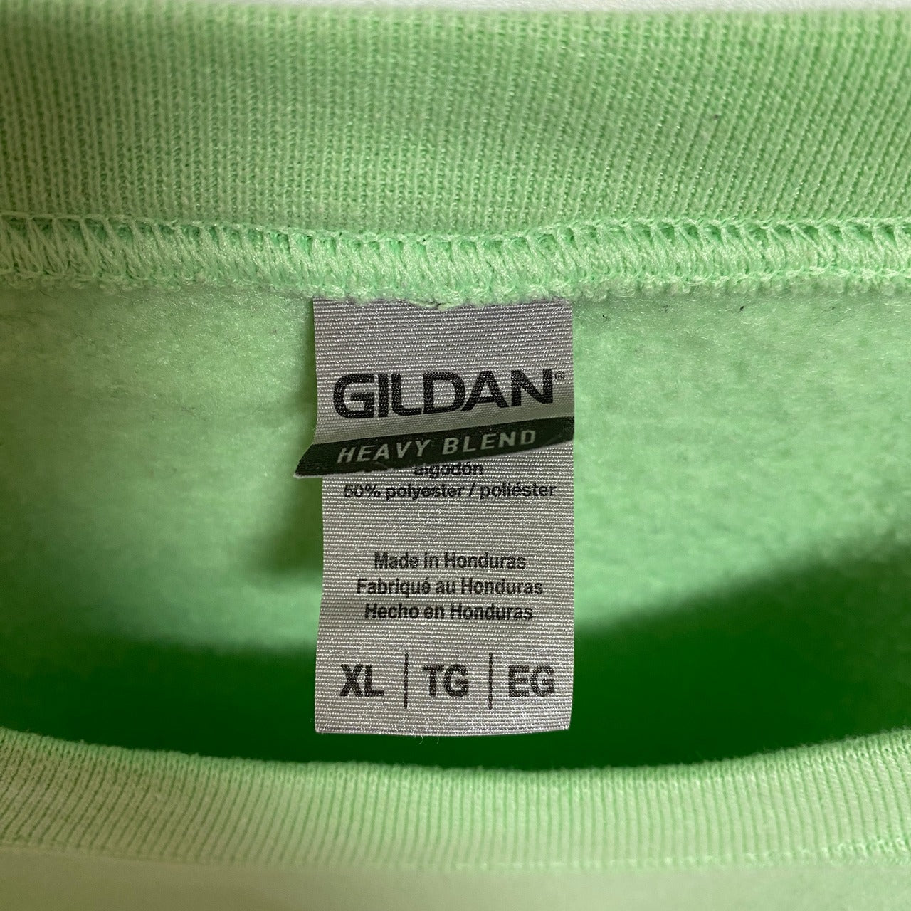 古着 used GILDAN ギルダン 長袖プリントスウェット トレーナー クルーネック 緑 ビッグシルエット XLサイズ