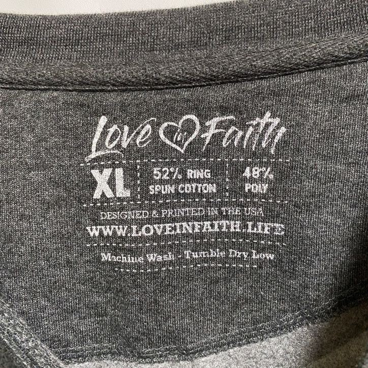 LoveinFaith スウェット/トレーナー チェック柄 英字プリント ビックシルエット ビッグデザイン 黒 ブラック XLサイズ