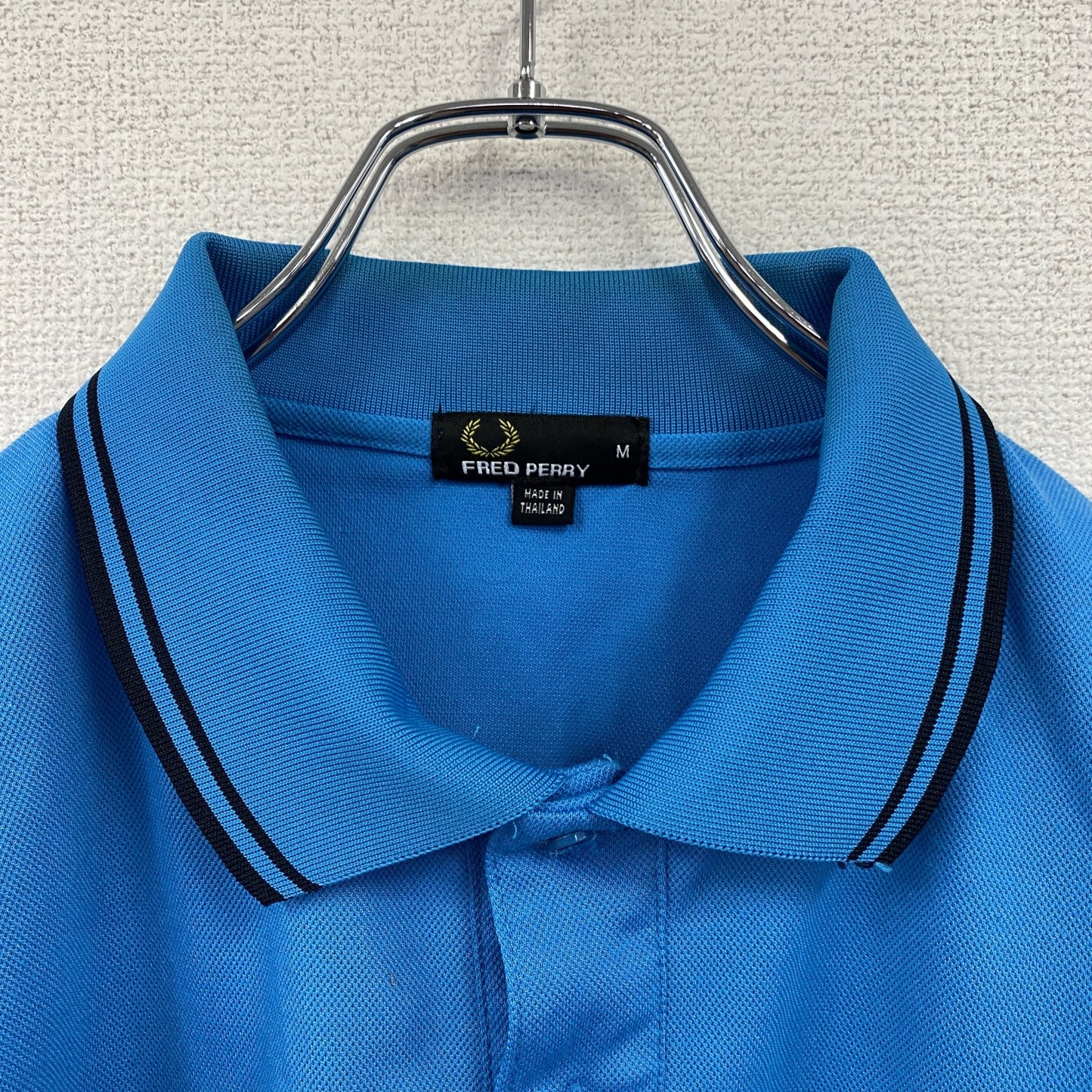 FRED PERRY フレッドペリー 半袖ポロシャツ 青 ブルー Mサイズ