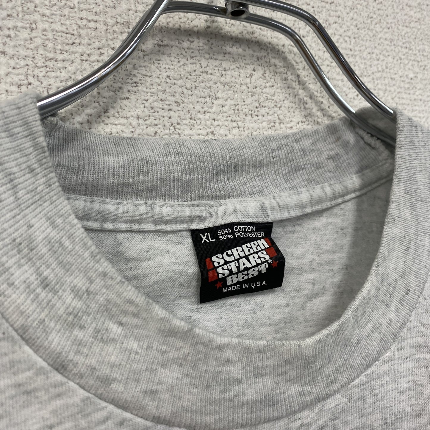 80s SCREEN STARS 半袖プリントTシャツ ヴィンテージ シングルステッチ グレー XLサイズ