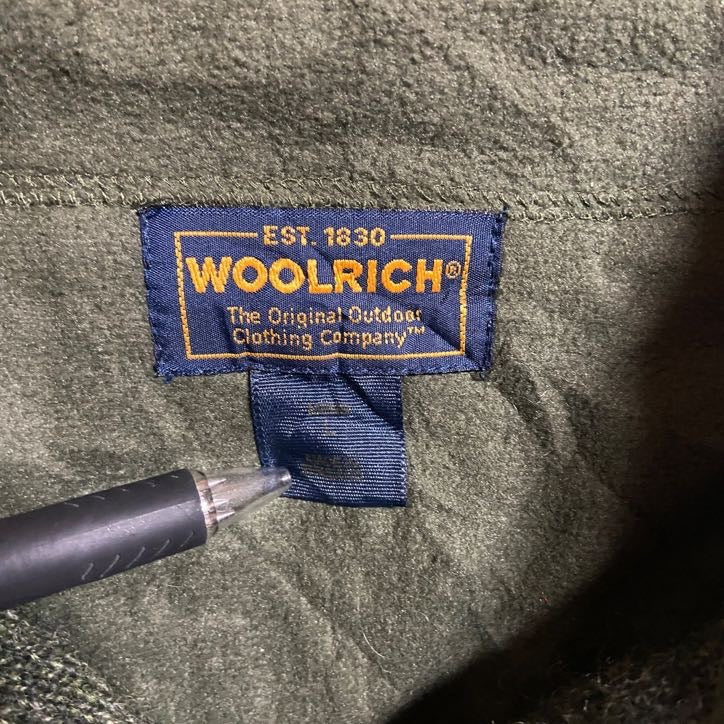 古着 used WOOLRICH ウールリッチ 長袖ハーフジップニット セーター ハイネック 緑 グリーン 秋冬服 Lサイズ