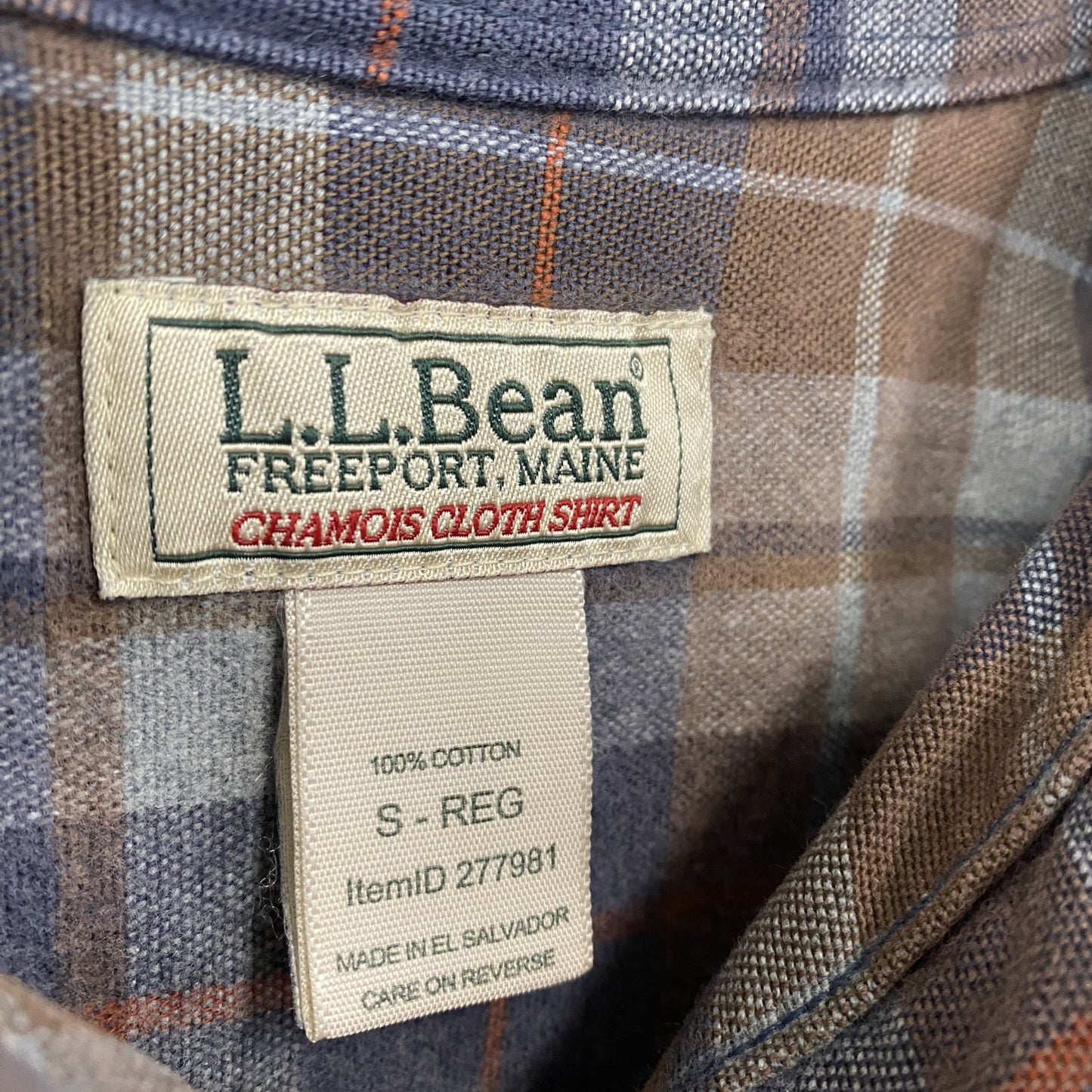 ~00s L.L.Bean エルエルビーン CHAMOIS CLOTH SHIRT シャモアクロスシャツ 長袖チェック柄ネルシャツ マルチカラー Sサイズ
