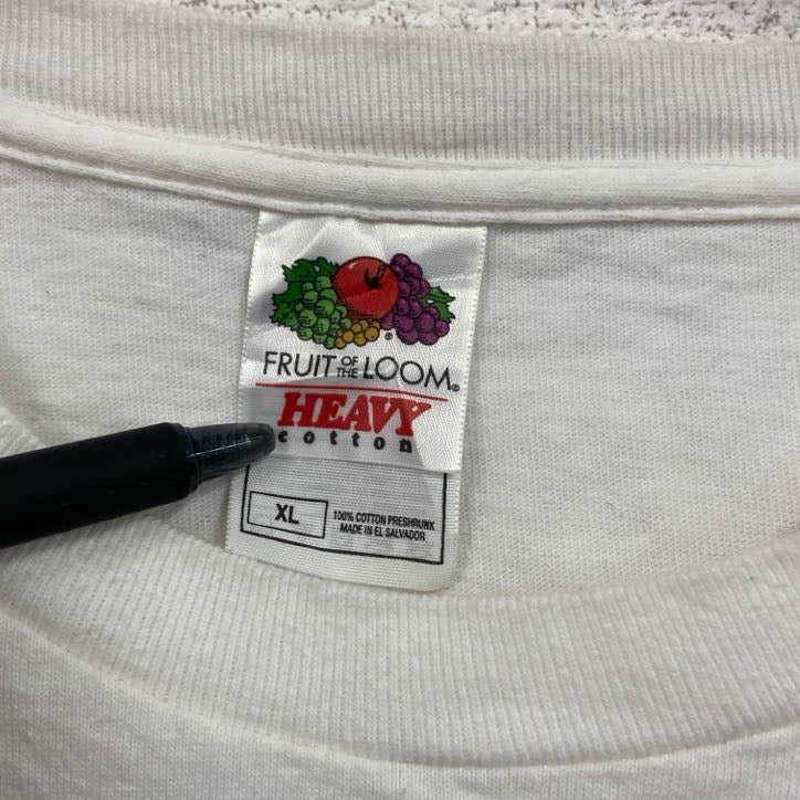 00s FRUIT OF THE LOOM 誰やねん 半袖プリントTシャツ ヴィンテージ 白 ホワイト XLサイズ