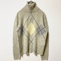 古着 used　NAUTICA ノーティカ　長袖ハーフシップニット　セーター　アーガイル柄　ハイネック　秋冬服　Mサイズ