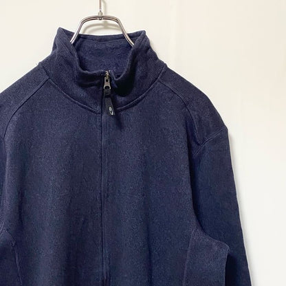 古着 used　C9 by Champion チャンピオン　長袖ハーフジップニット　裏フリース　ハイネック　ネイビー　Lサイズ