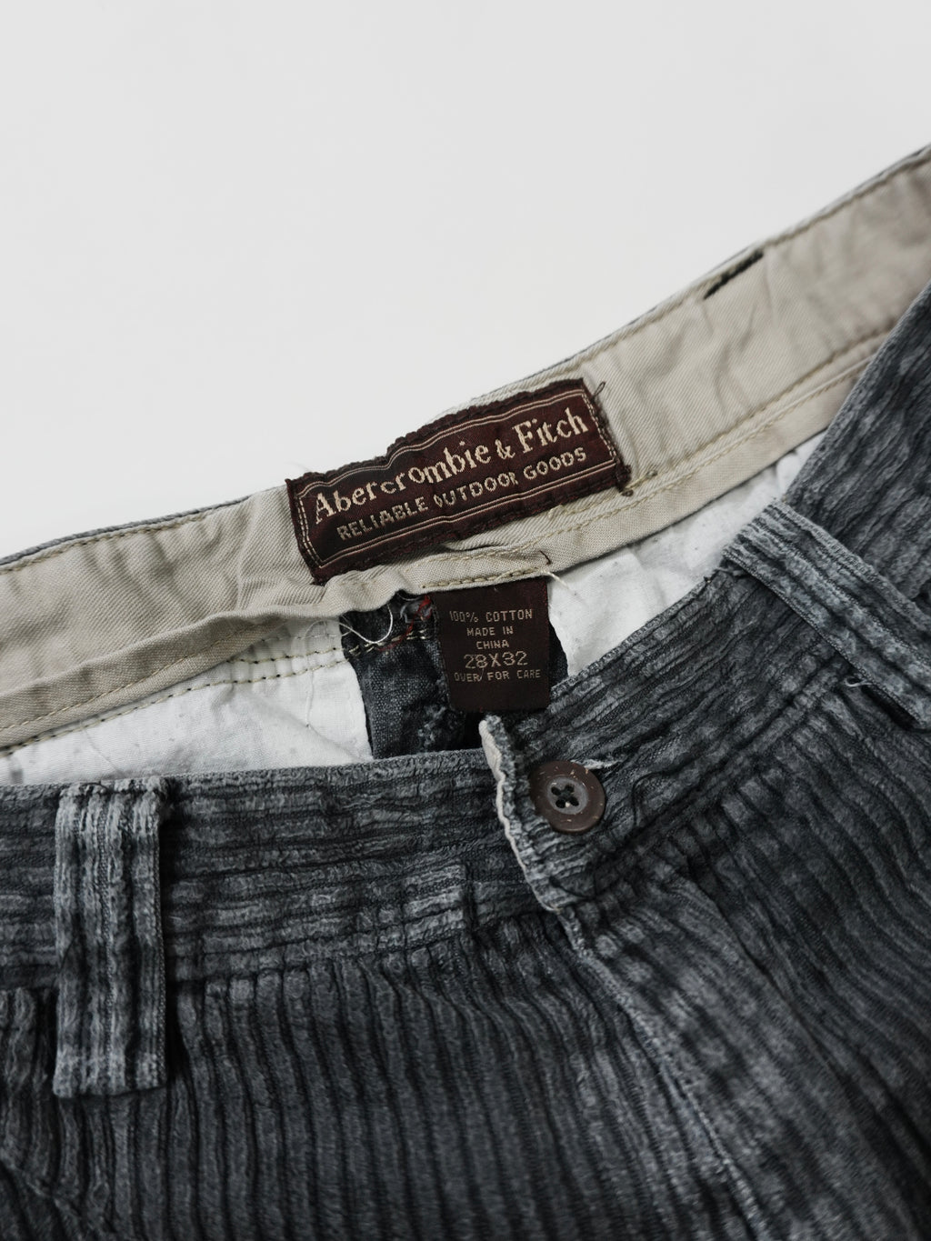 ～00s　Abercrombie&Fitch　アバクロ　コーデュロイパンツ　ヴィンテージ　グレー　W28サイズ
