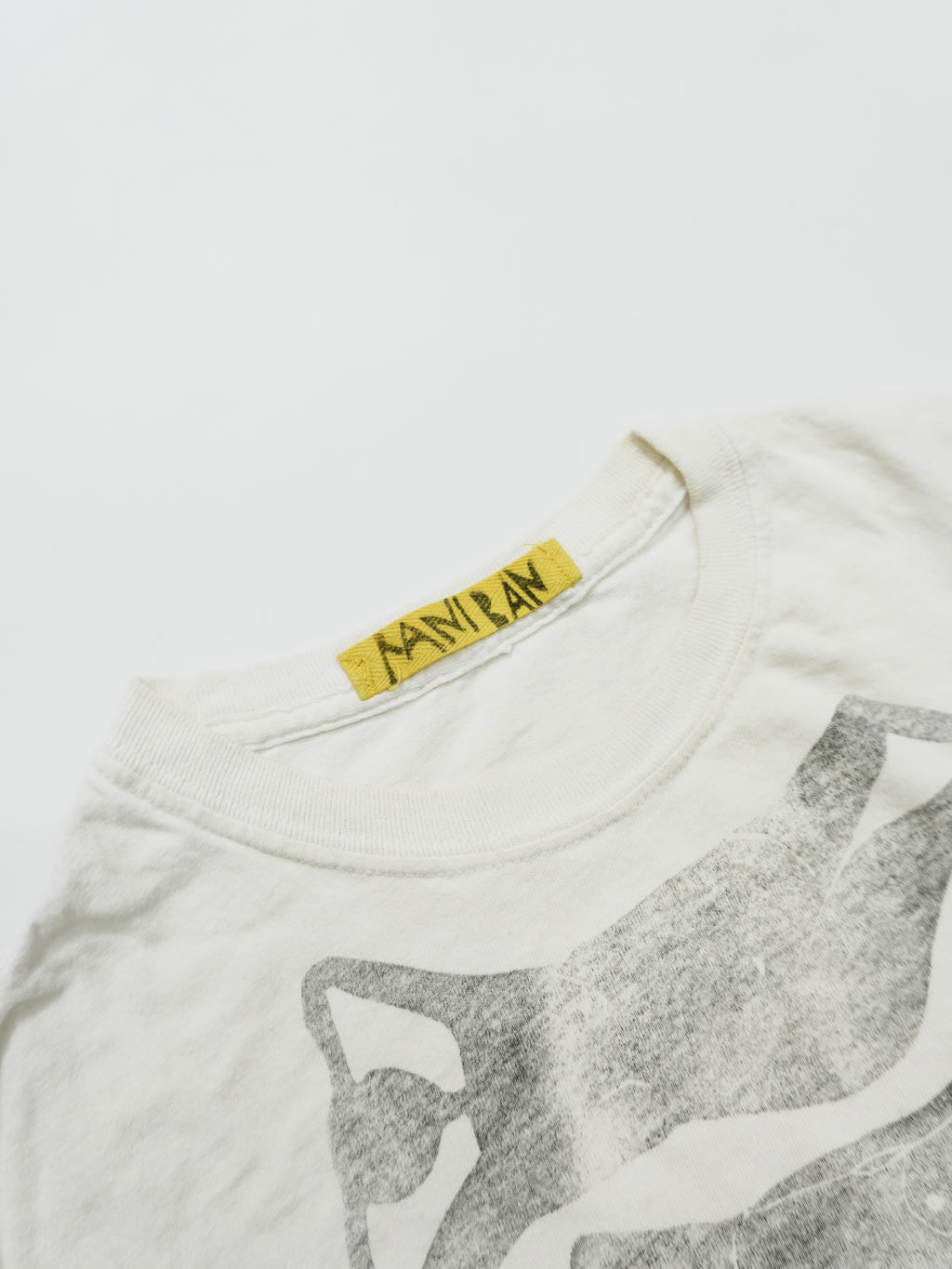 MANIBAN　半袖プリントTシャツ　人物T　白　ホワイト