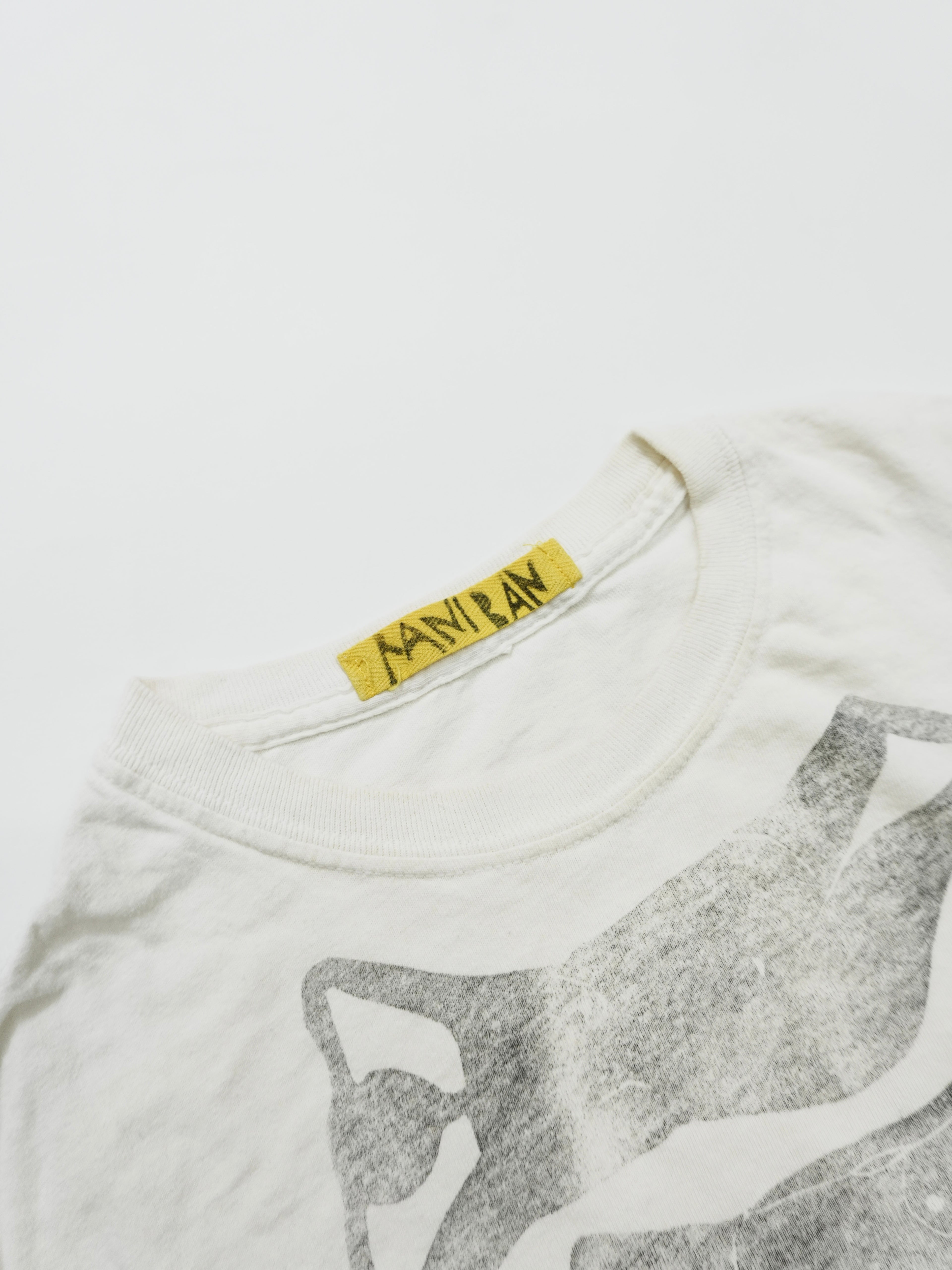 MANIBAN　半袖プリントTシャツ　人物T　白　ホワイト