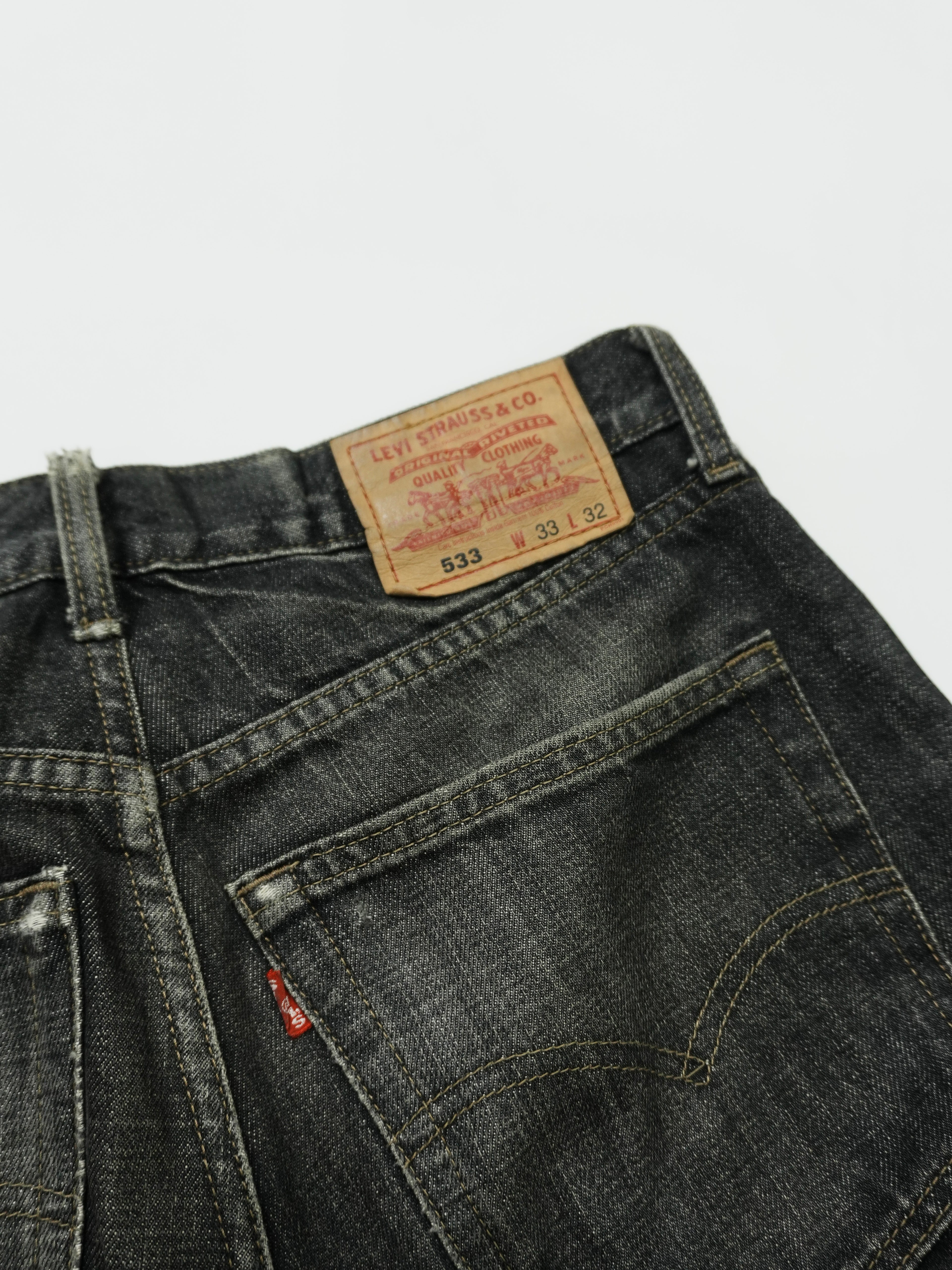 Levi's 　リーバイス　533　デニム/ジーンズ　ジップフライ　黒　ブラック　W33サイズ　古着