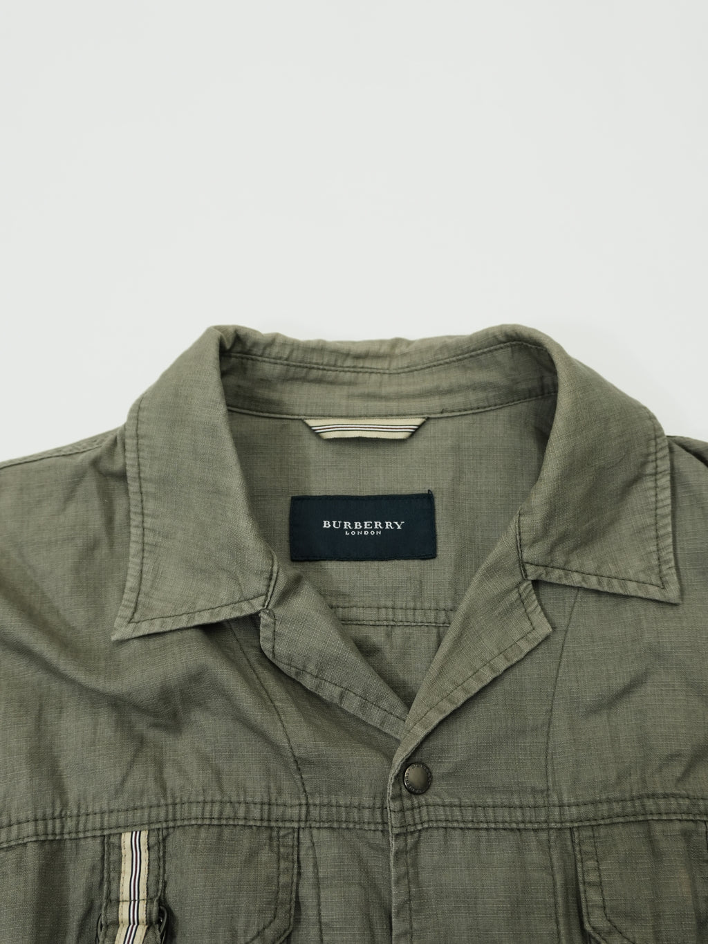 BURBERRY　バーバリー　長袖ミリタリーシャツジャケット　カーキ　