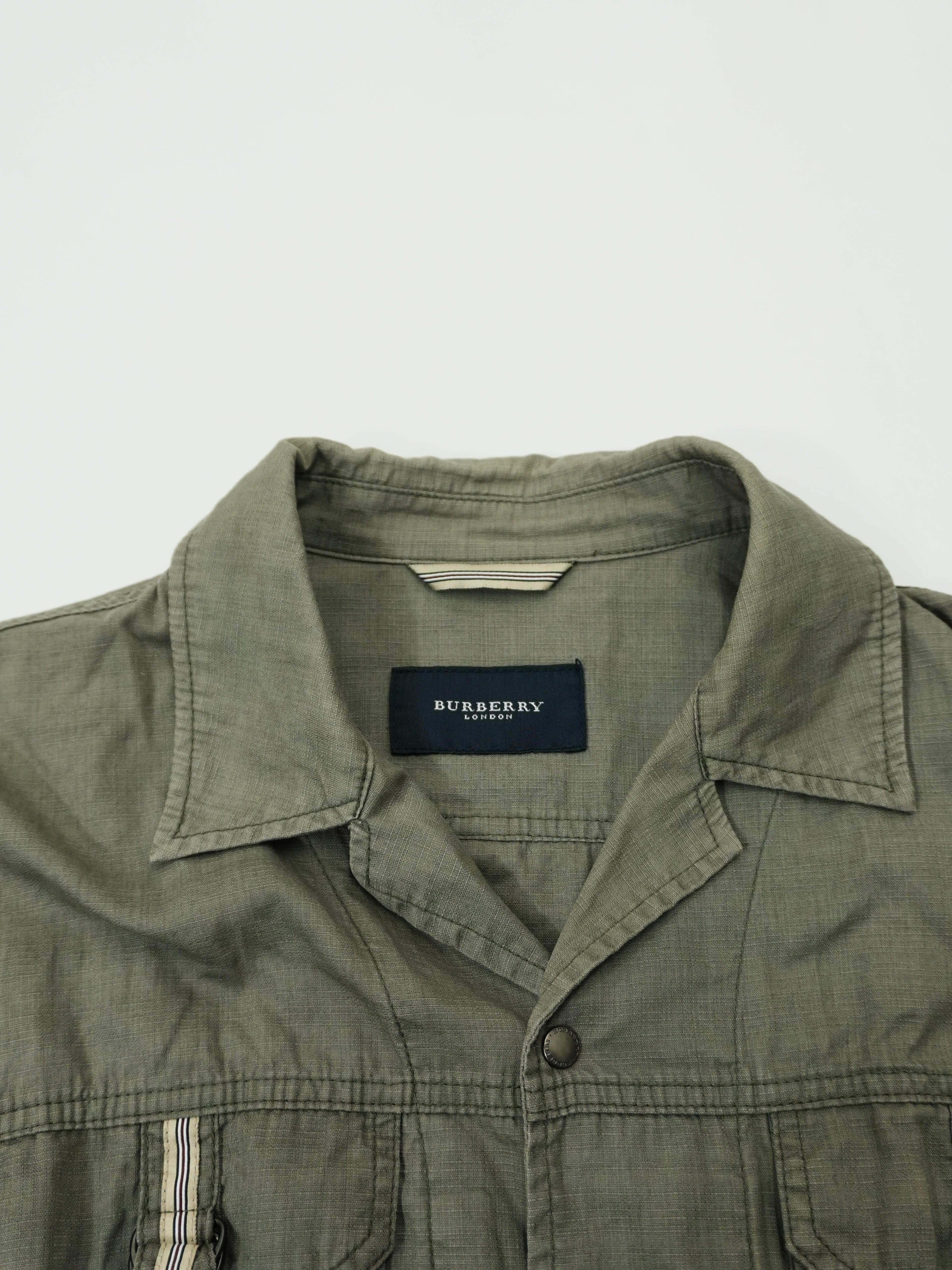BURBERRY　バーバリー　長袖ミリタリーシャツジャケット　カーキ　