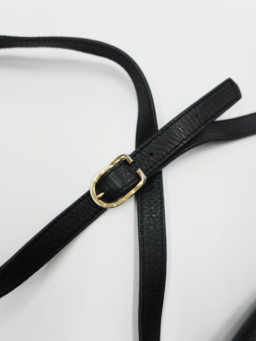 Longchamp　ロンシャン　レザーショルダーバッグ　黒　ブラック