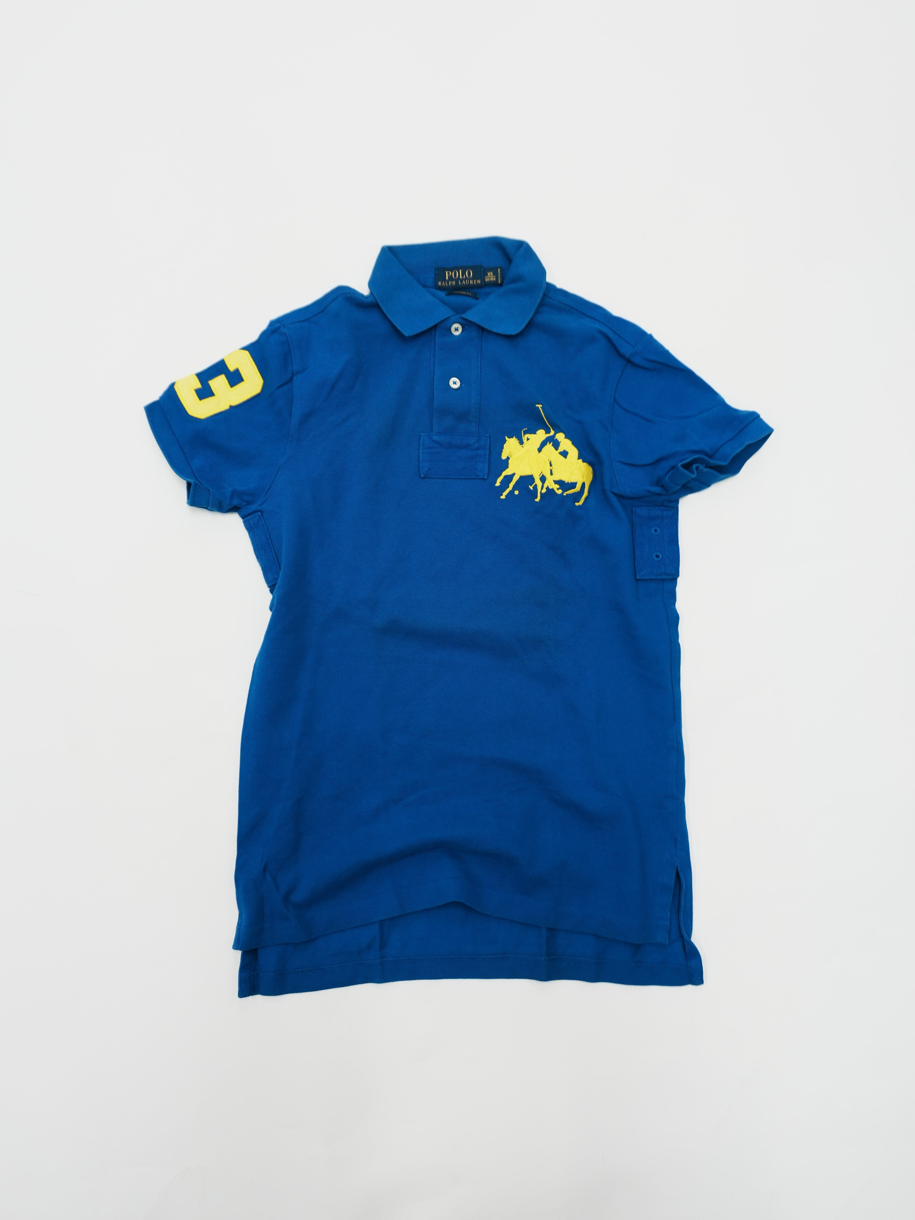 POLO RALPH LAUREN　ポロラルフローレン　半袖ポロシャツ　ダブルビッグポニー　青　ブルー　XSサイズ　