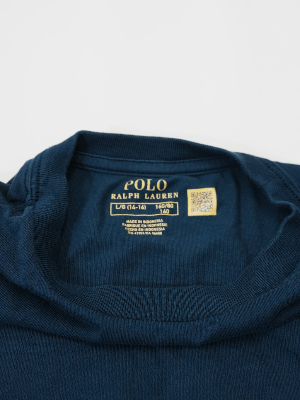 POLO RALPH LAUREN　ラルフローレン　半袖Tシャツ　ビッグポニー　刺繍ロゴ　紺　ネイビー　160サイズ