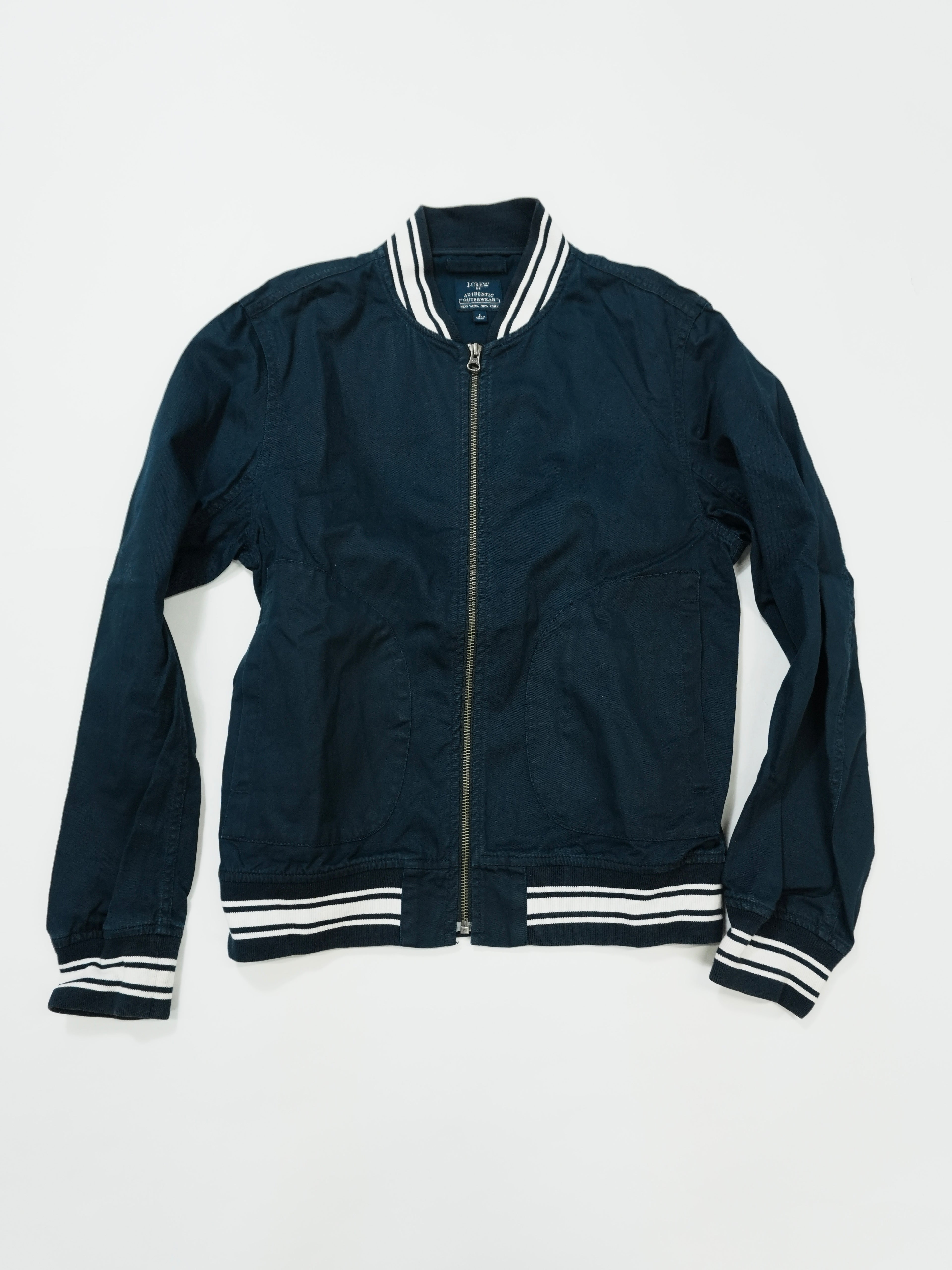 J.CREW　ジェイクルー　コットンブルゾン/ボンバージャケット　紺　ネイビー　Sサイズ　