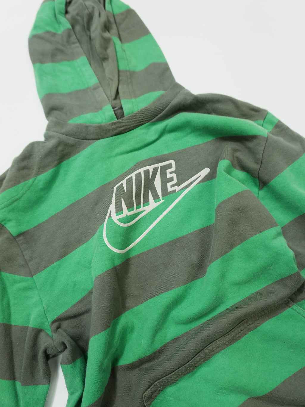 00s　NIKE　ナイキ　スウェットパーカー/フーディー　ヴィンテージ　ボーダー柄　緑　グリーン　灰色　グレー