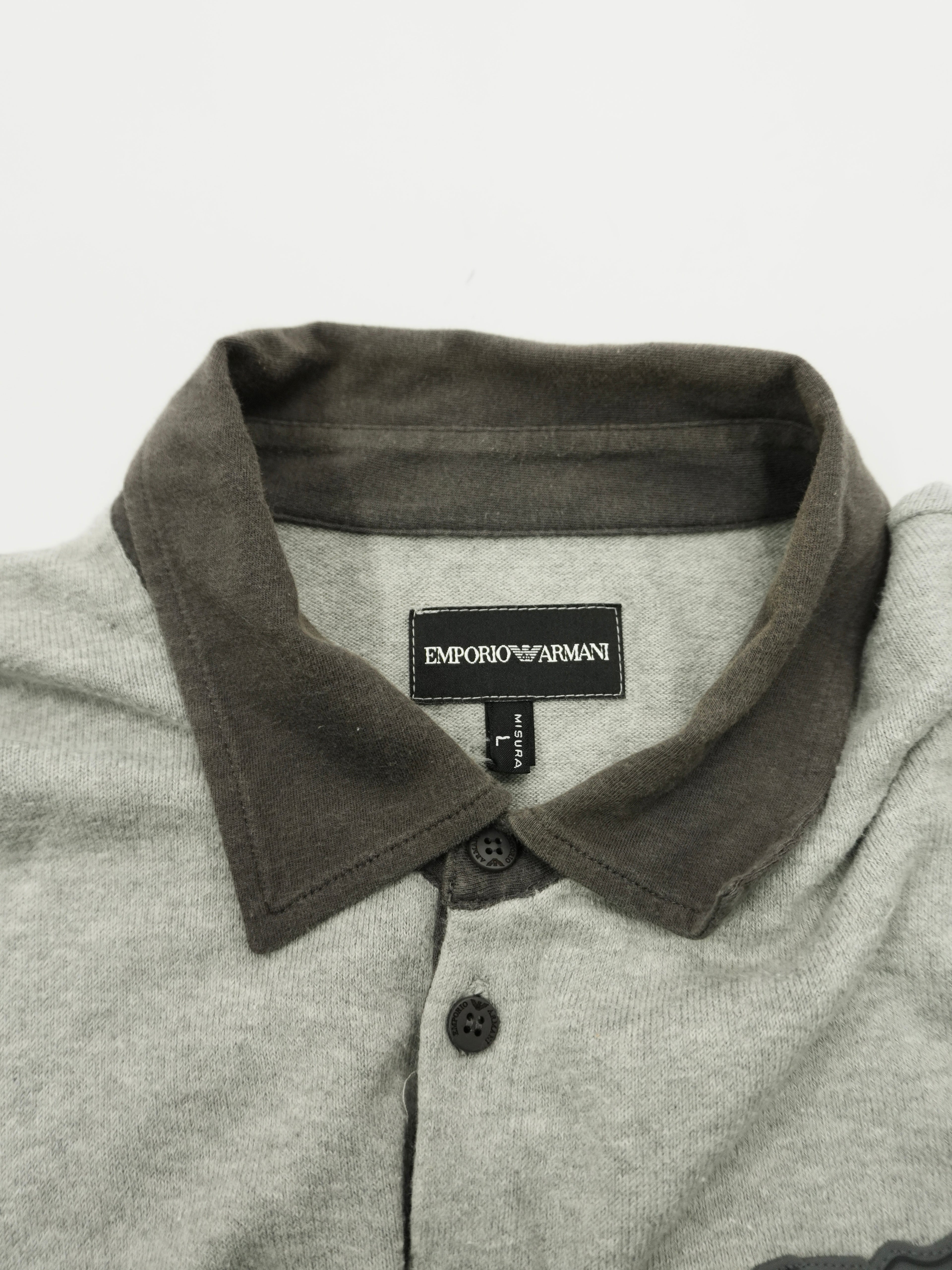 EMPORIO ARMANI　エンポリオアルマーニ　長袖ポロシャツ/ラガーシャツ　グレー　Lサイズ