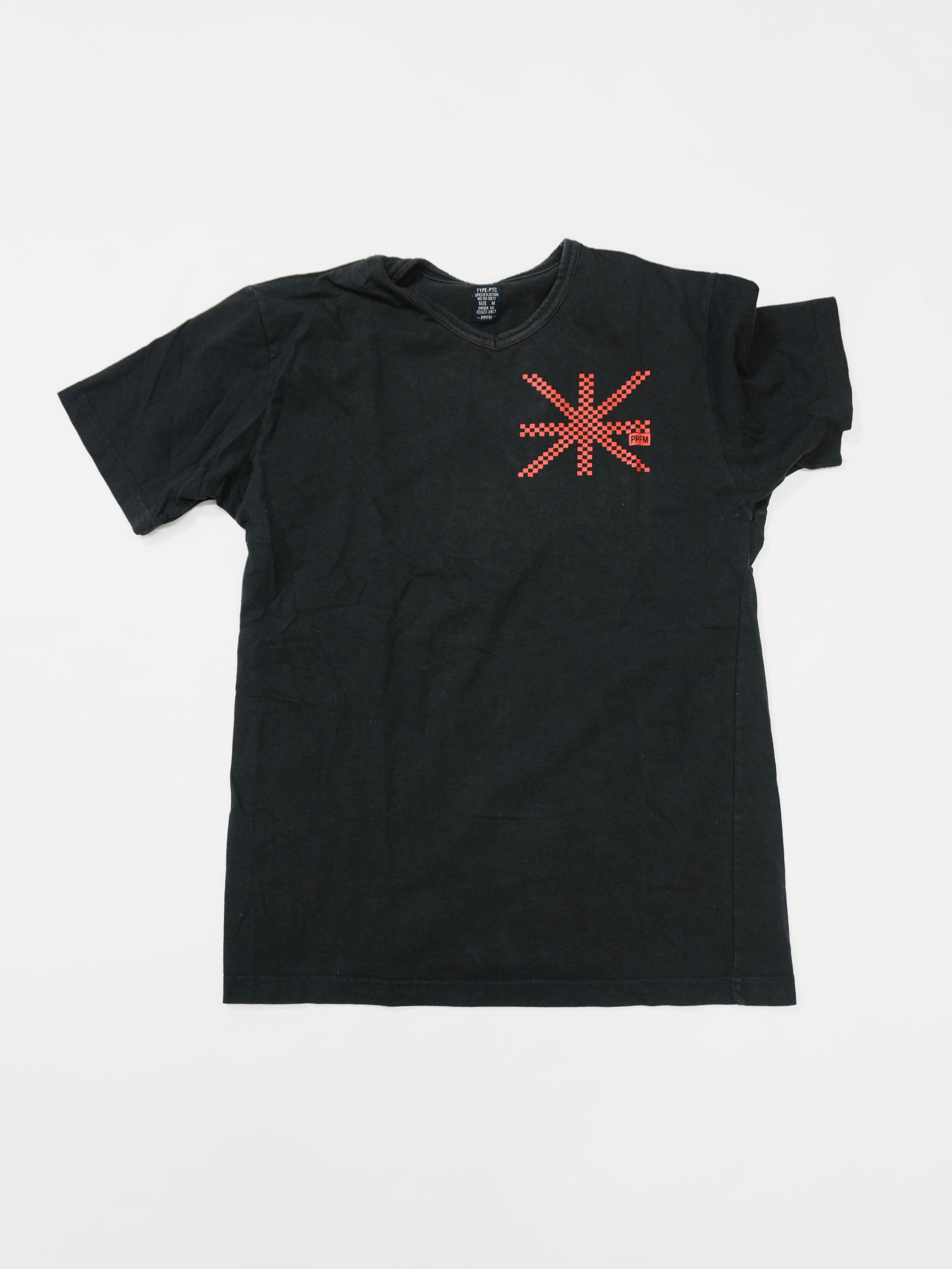 PPFM　ピーピーエフエム　半袖プリントＴシャツ　ワンポイント　黒　ブラック　Mサイズ