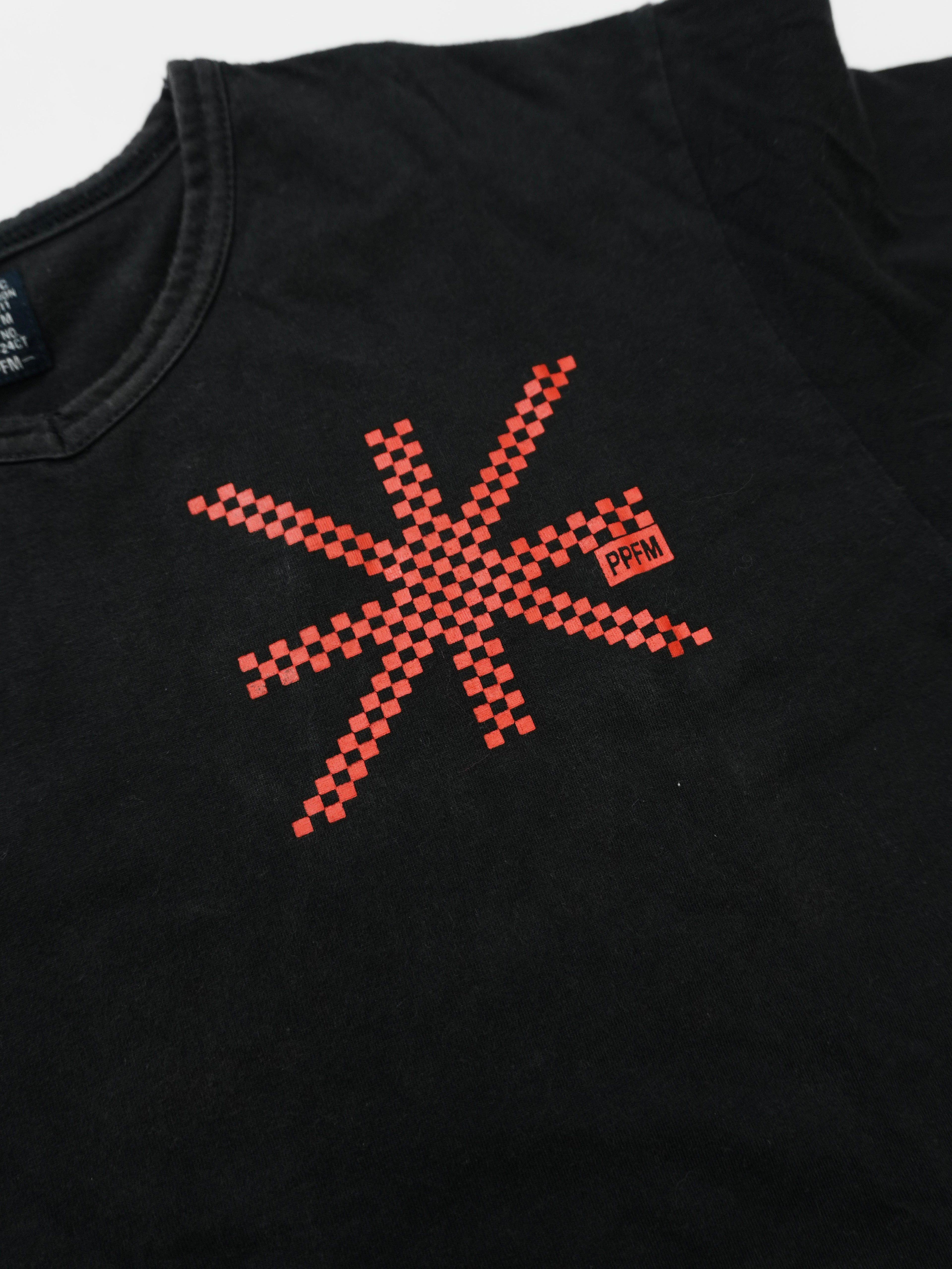 PPFM　ピーピーエフエム　半袖プリントＴシャツ　ワンポイント　黒　ブラック　Mサイズ