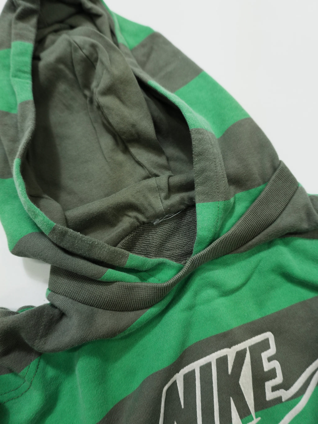 00s　NIKE　ナイキ　スウェットパーカー/フーディー　ヴィンテージ　ボーダー柄　緑　グリーン　灰色　グレー