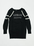 ARMANI EXCHANGE　アルマーニ エクスチェンジ　コットン二ットセーター　デカロゴ　黒　ブラック　Mサイズ　