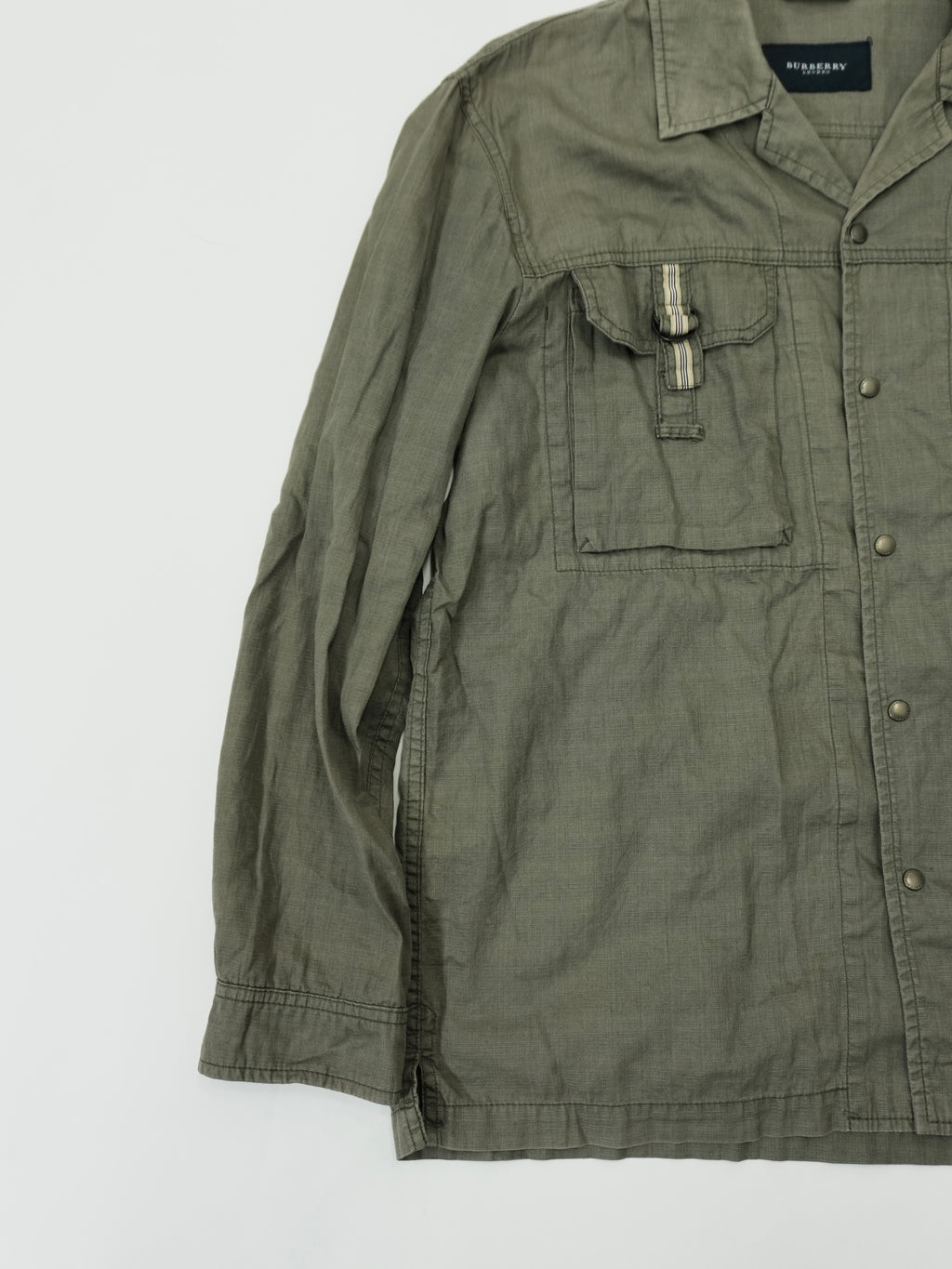 BURBERRY　バーバリー　長袖ミリタリーシャツジャケット　カーキ　